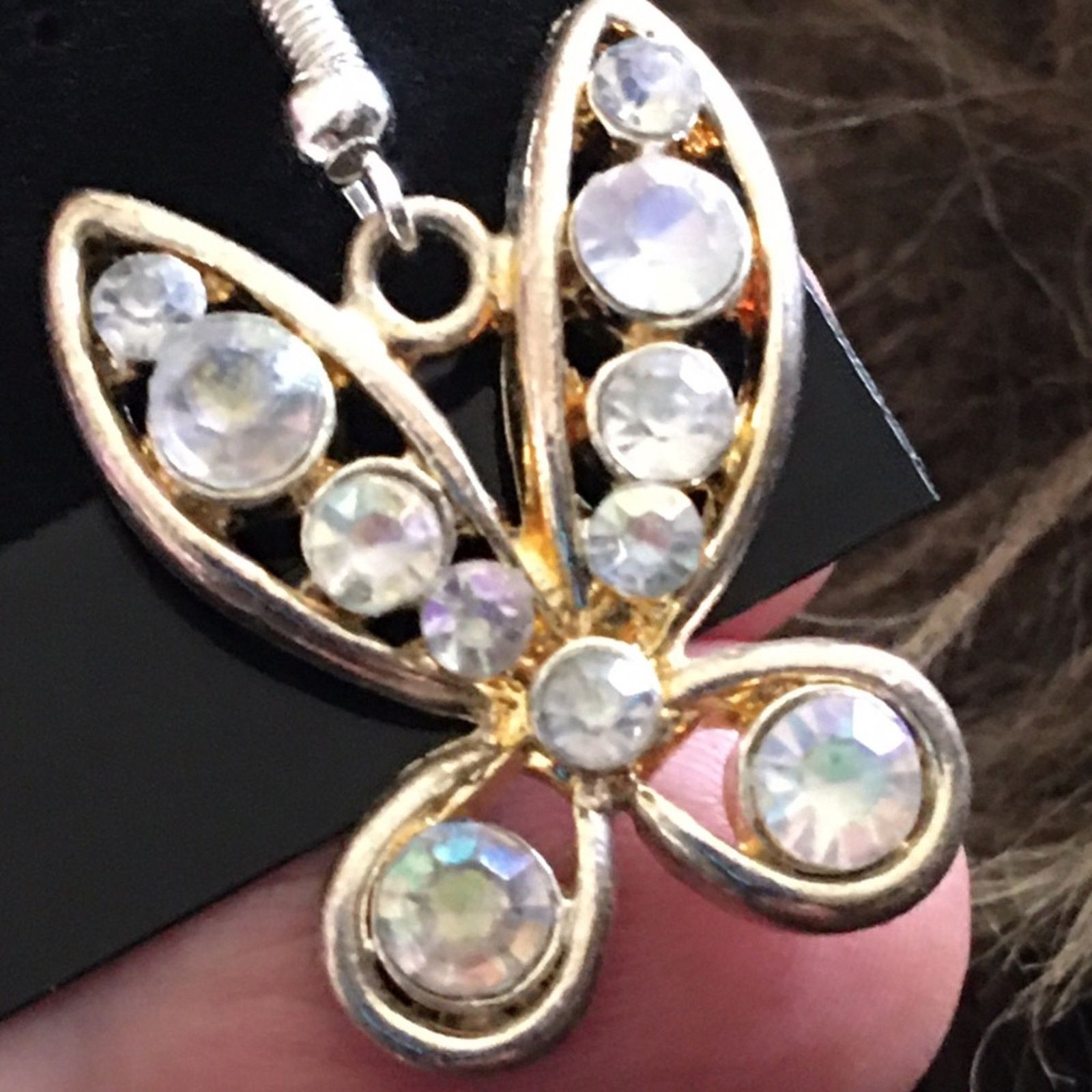 Vintage Vintage aurora borealis butterfly earrings Size ONE SIZE - 3 Thumbnail