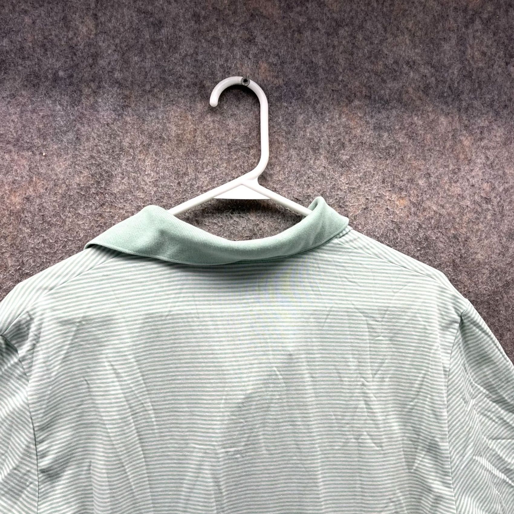 Ralph Lauren VINTAGE Ralph Lauren Polo Shirt Men Small Green Striped Golf Preppy Button Collar Short Sleeve Casual Shirt Mens Polo Shirt Size 36R - 3 Thumbnail