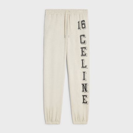 Celine celine 16 track pants in cotton fleece cream/black Size US 34 / EU 50 - 1 Thumbnail