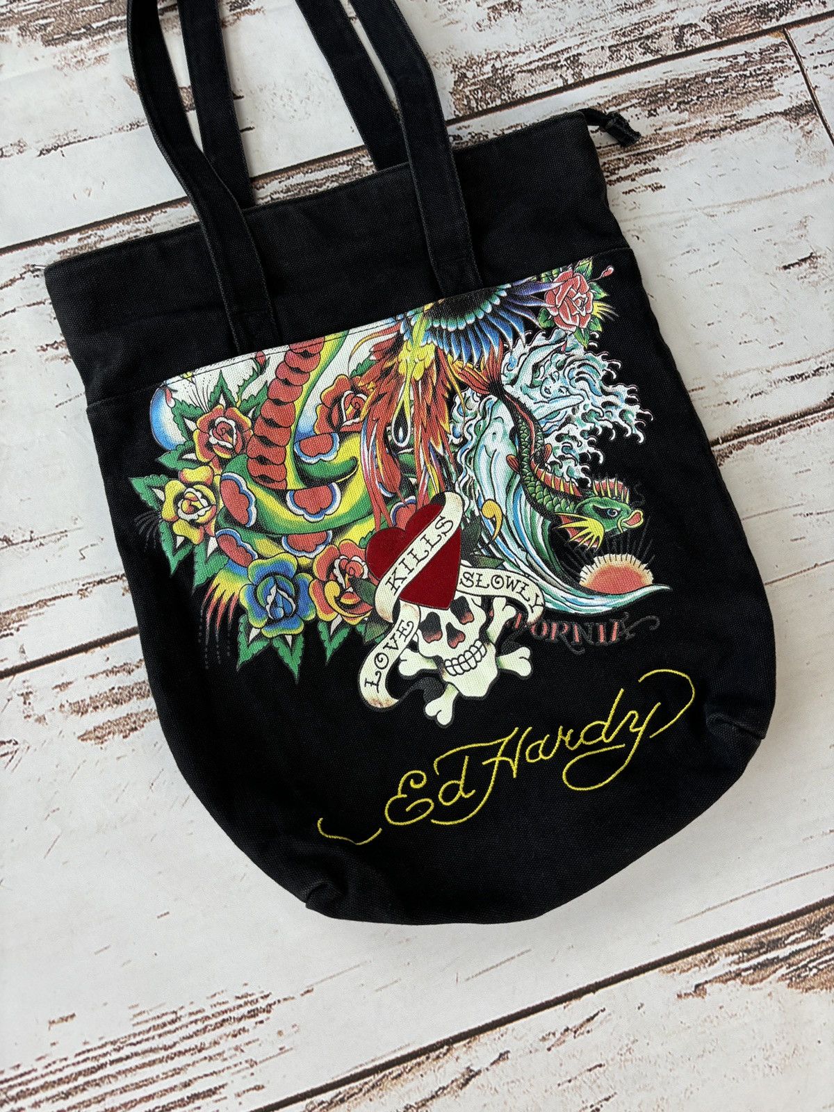 Ed Hardy Ed Hardy Vintage Shopper Tote Bag Y2K Size ONE SIZE - 2 Thumbnail