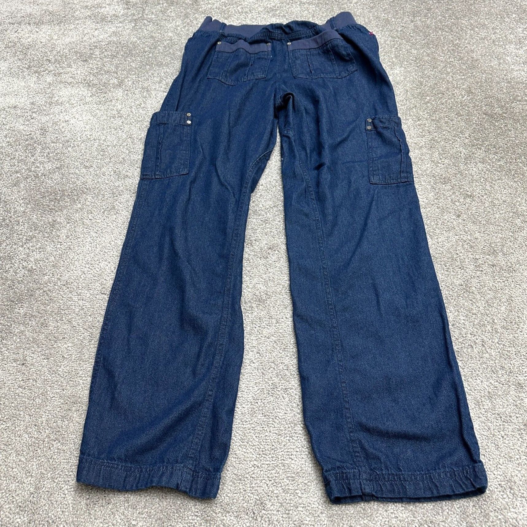 Vintage Woman Within Jeans Womens 12T Cargo Denim Straight Modern Fit Casual Blue 33x33 Size 34" / US 12 / IT 48 - 2 Thumbnail