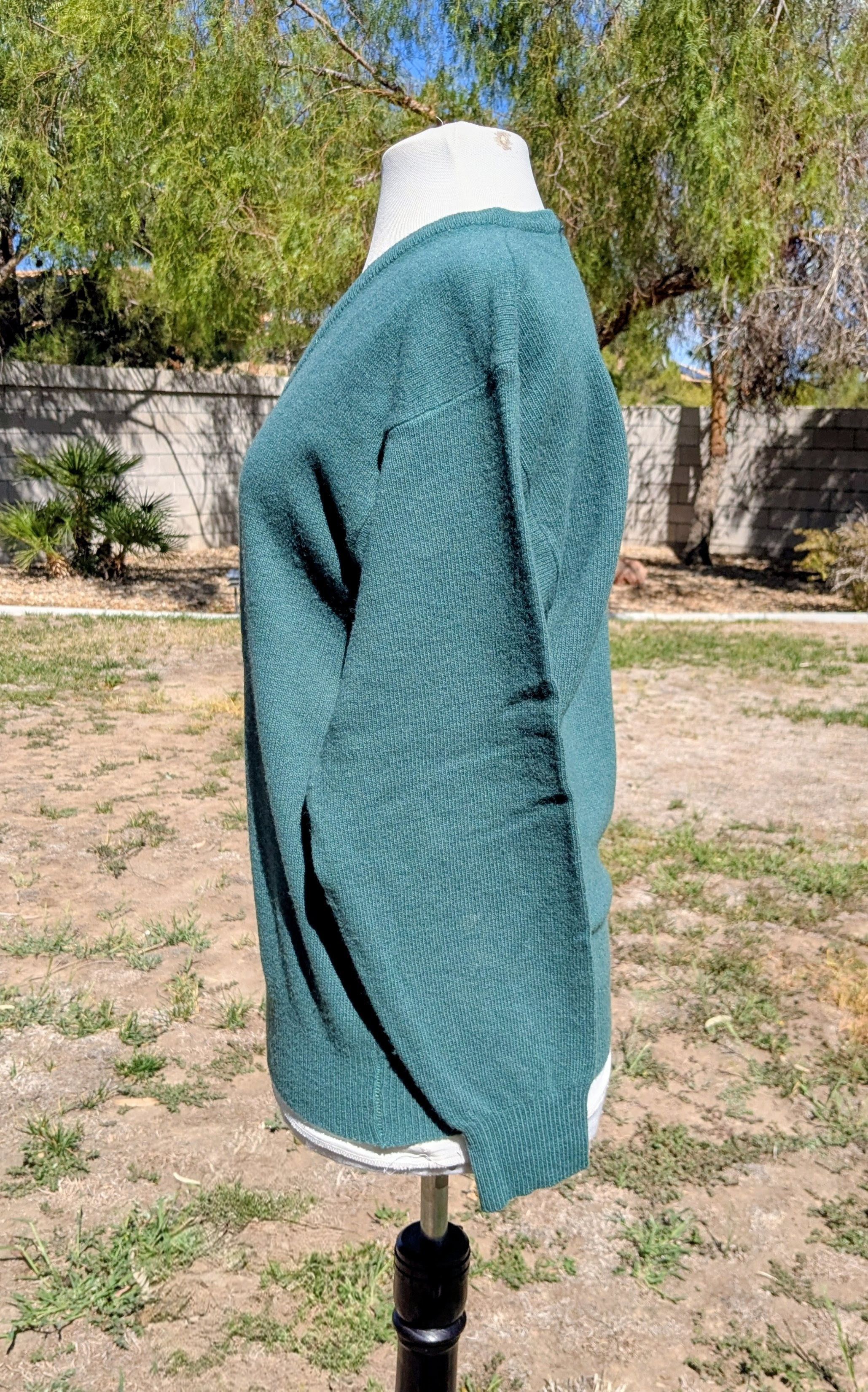 Other Giordano Lambswool Forest Green V-Neck Pullover Sweater Size US M / EU 48-50 / 2 - 3 Thumbnail