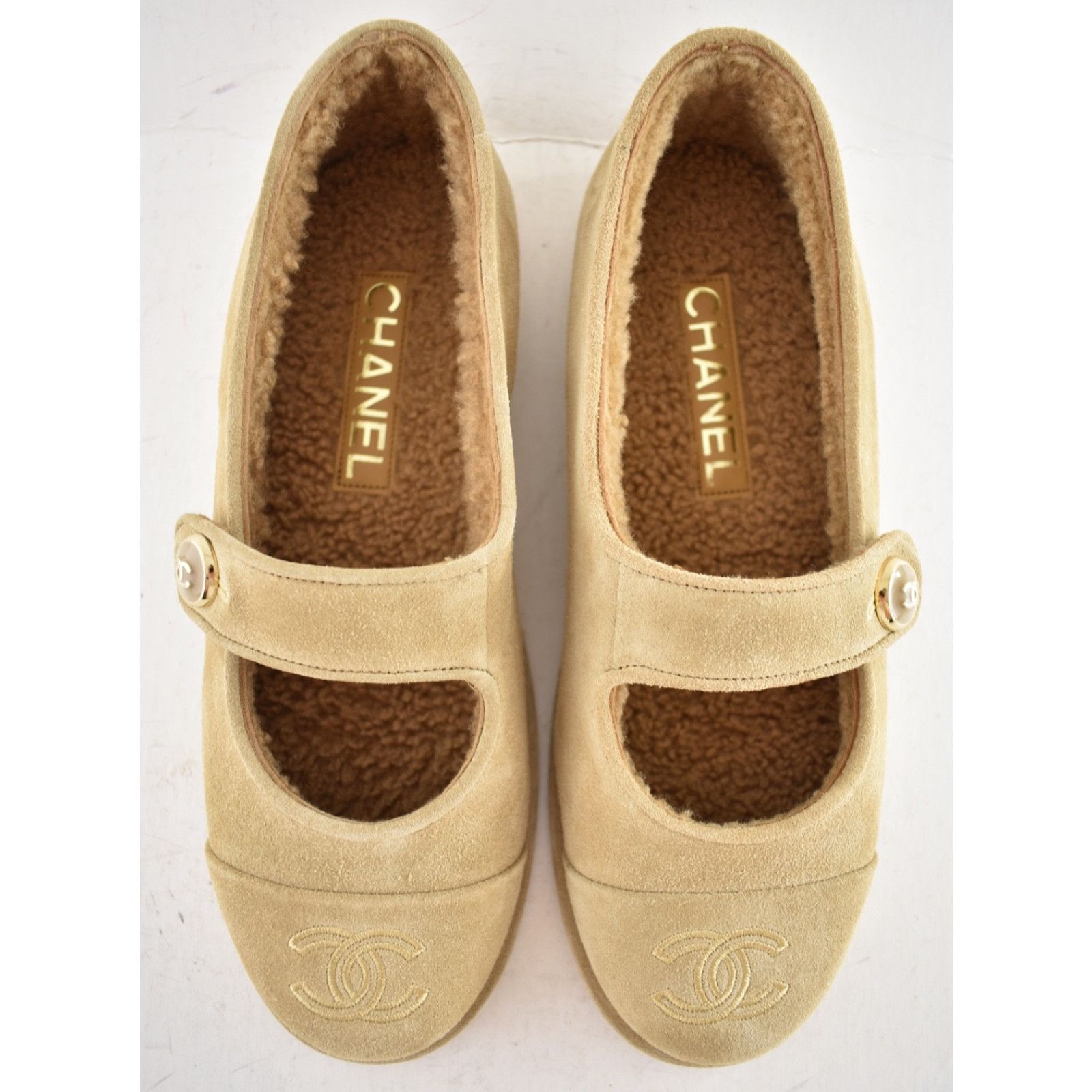 Chanel Shearling Fur Mary Jane Moccasin Ballet Loafer Flat 41 Size US 11 / IT 41 - 13 Thumbnail