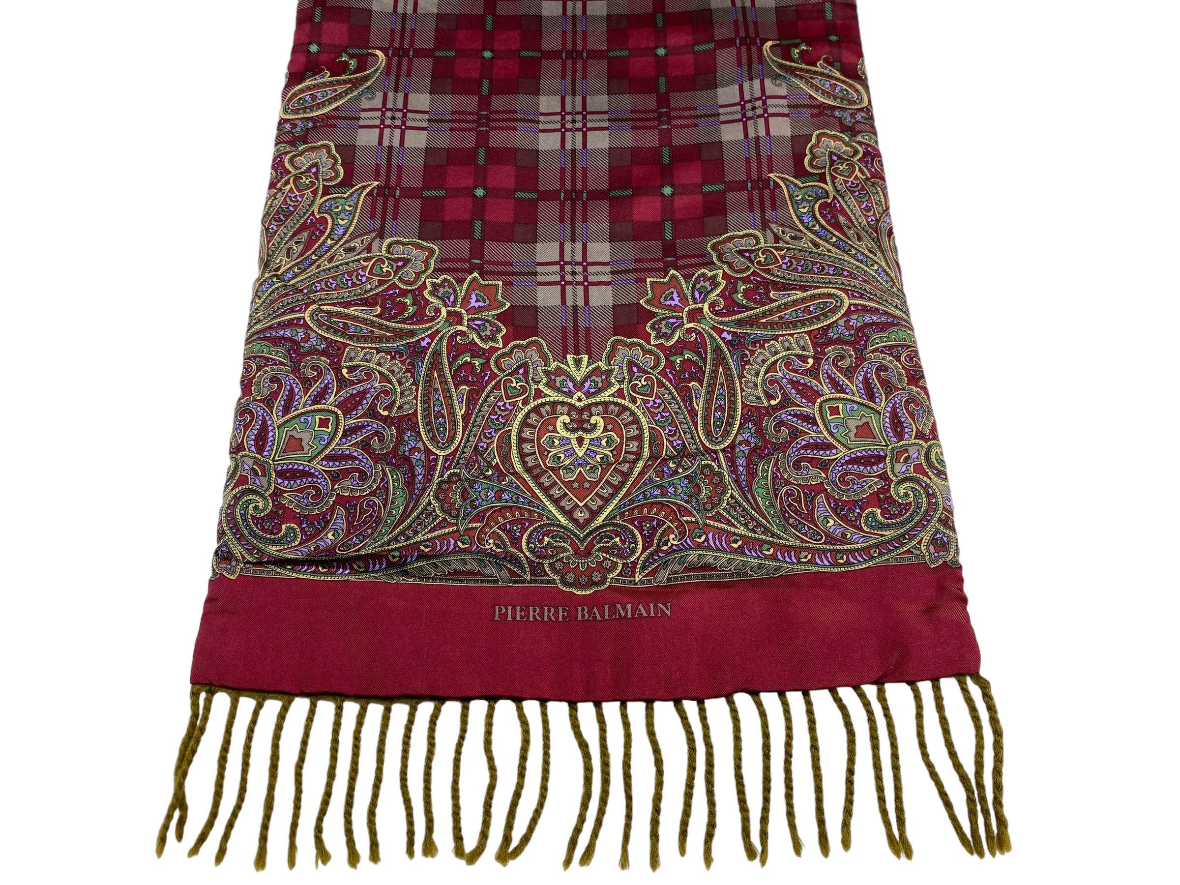 Pierre Balmain × Vintage Pierre Balmain scarf checkered Vintage Scarves Size ONE SIZE - 8 Thumbnail