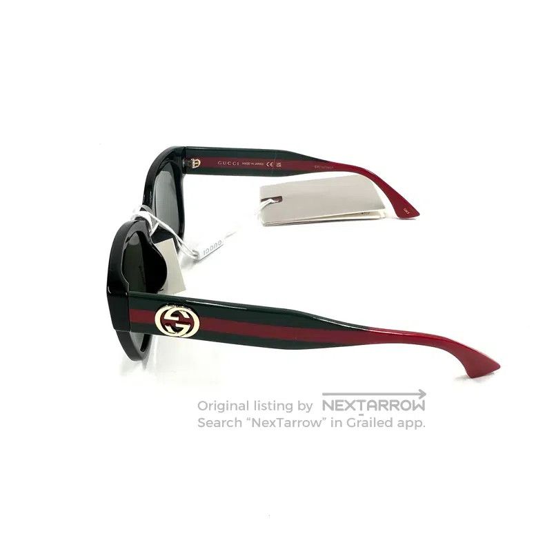 Gucci Gucci Double G logo red and green striped wide-leg sunglas Size ONE SIZE - 4 Thumbnail