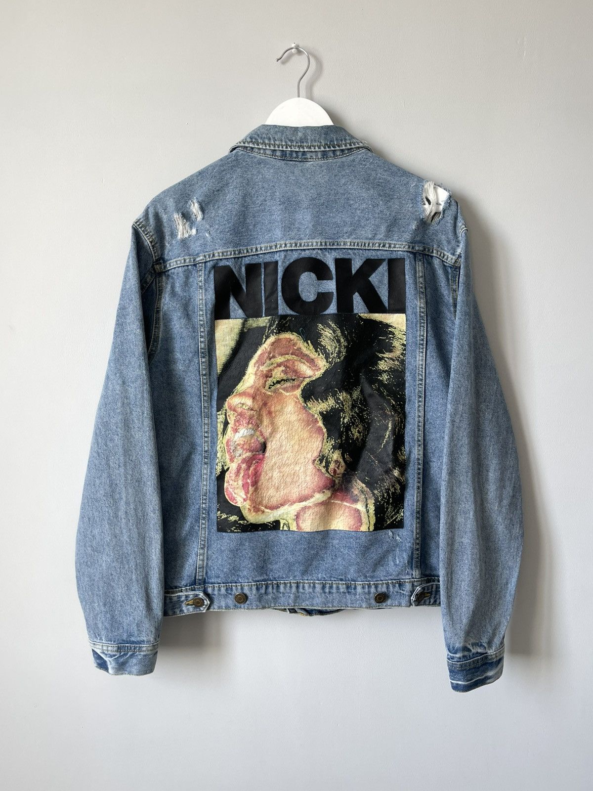 H&M H&M x Nicki Minaj Limited Distressed Rare Denim Jacket Size M / US 6-8 / IT 42-44 - 1 Thumbnail