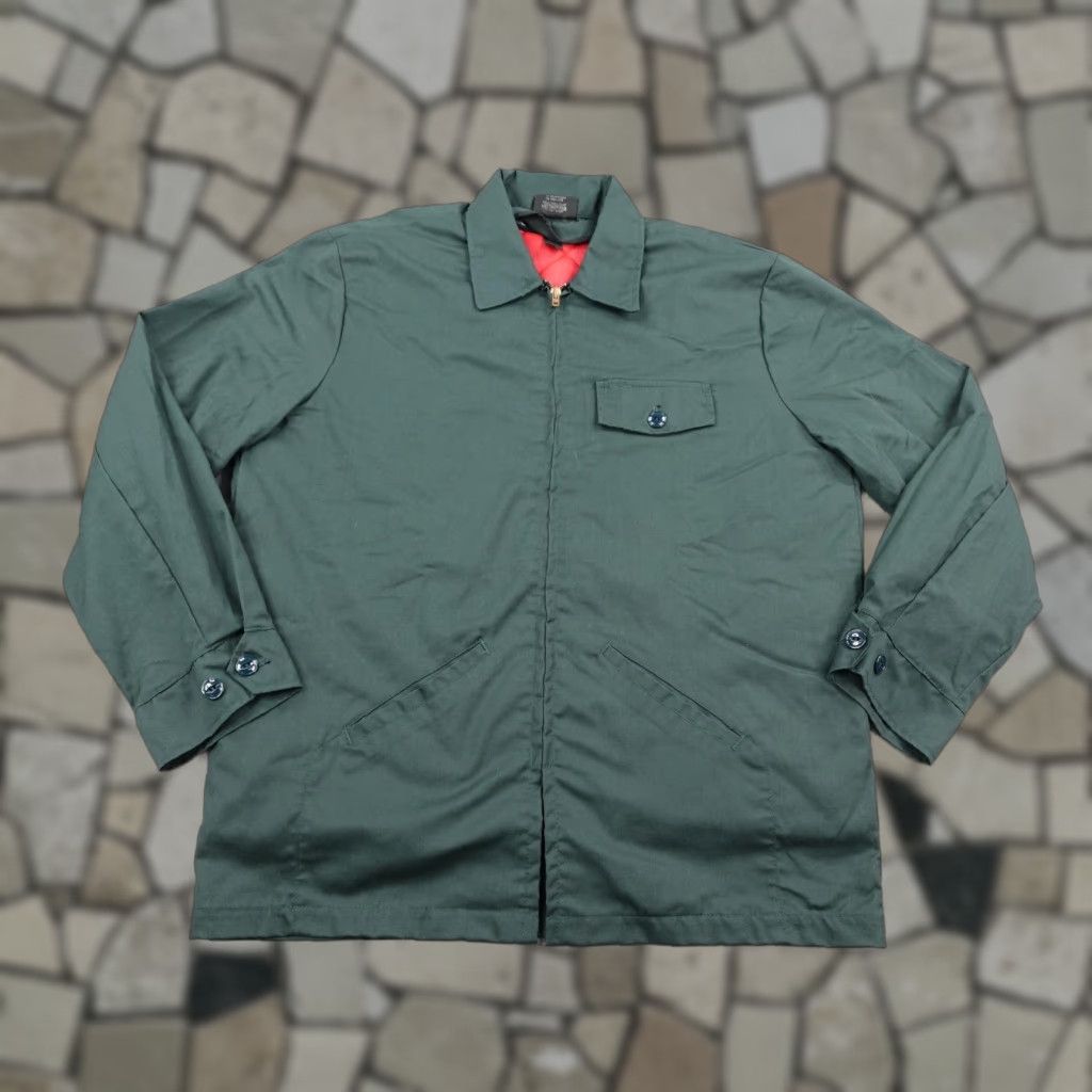 Vintage VINTAGE Toppmaster Jacket Mens 44 Green Gabardine Quilt Lined Work Coat Jacket Green 80s Outdoor USA Mens Vintage Casual Workwear Size US S / EU 44-46 / 1 - 1 Thumbnail