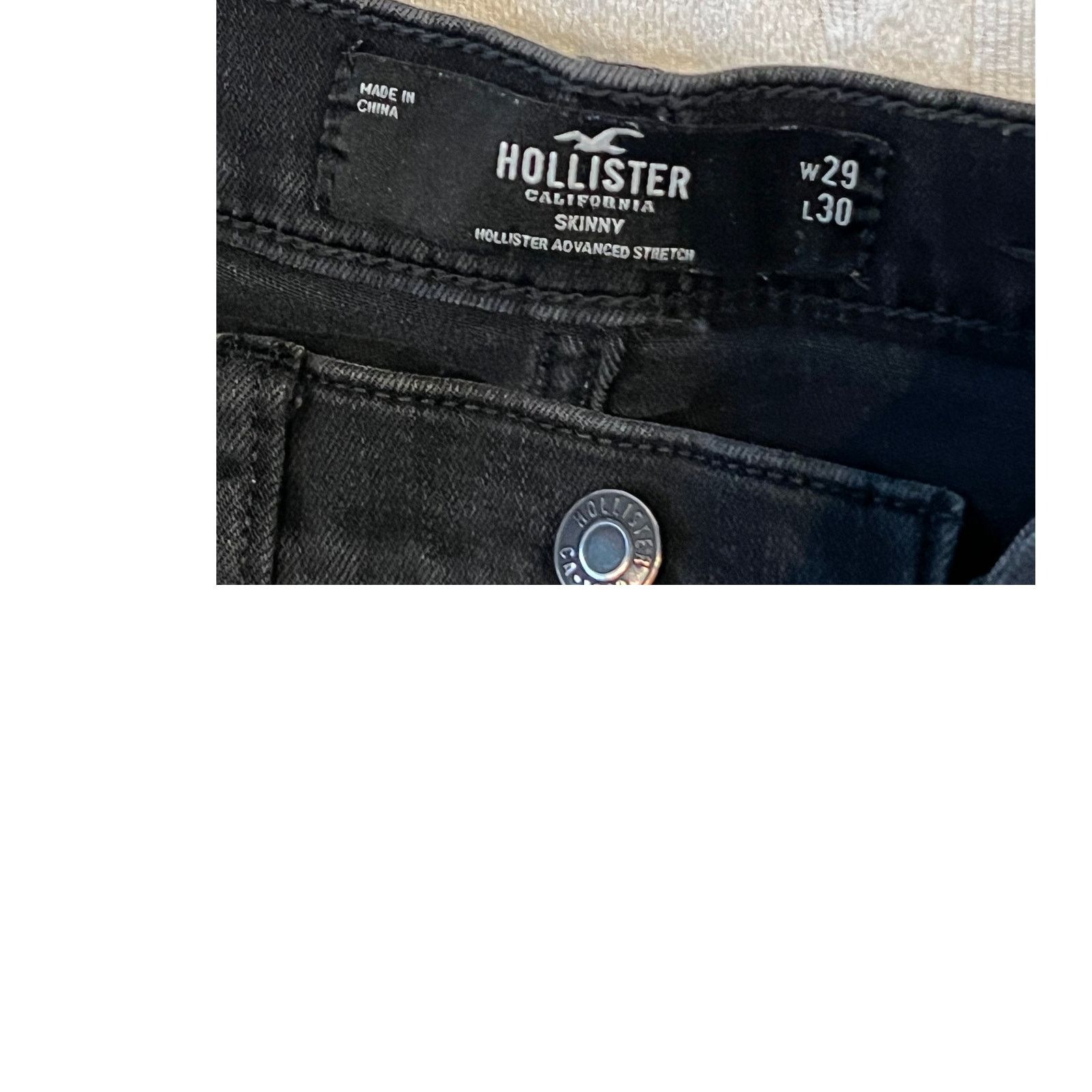 Hollister Hollister Skinny Black Jeans 29x30 Size US 29 - 3 Thumbnail