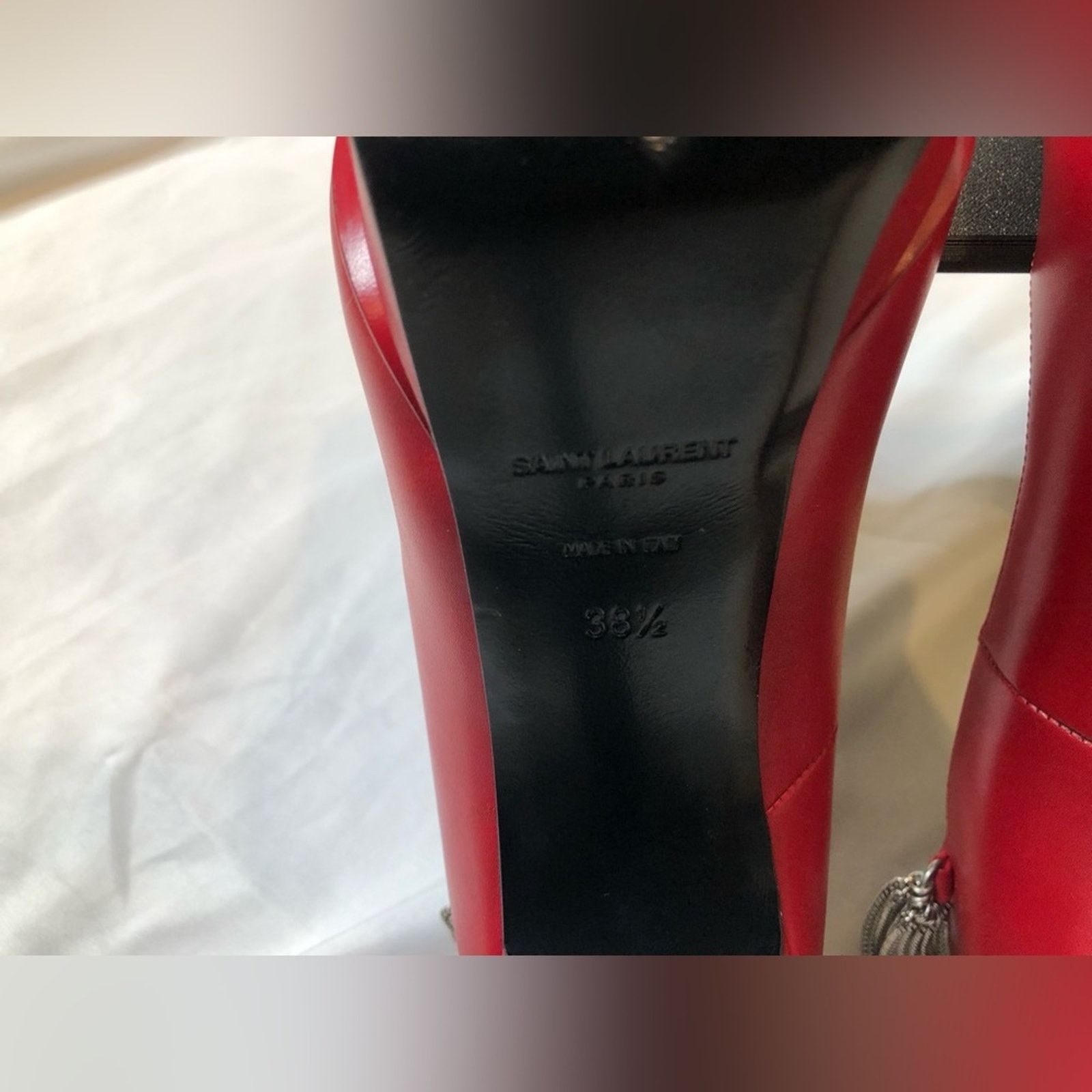 Yves Saint Laurent Yves Saint Laurent Women’s Janis Heel--Red—Size 38.5 Size US 8 / IT 38 - 10 Thumbnail