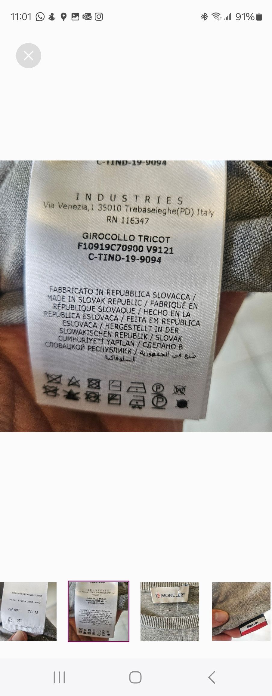 Moncler Moncler Mens light weight sweater, Size Medium. Size US M / EU 48-50 / 2 - 4 Thumbnail