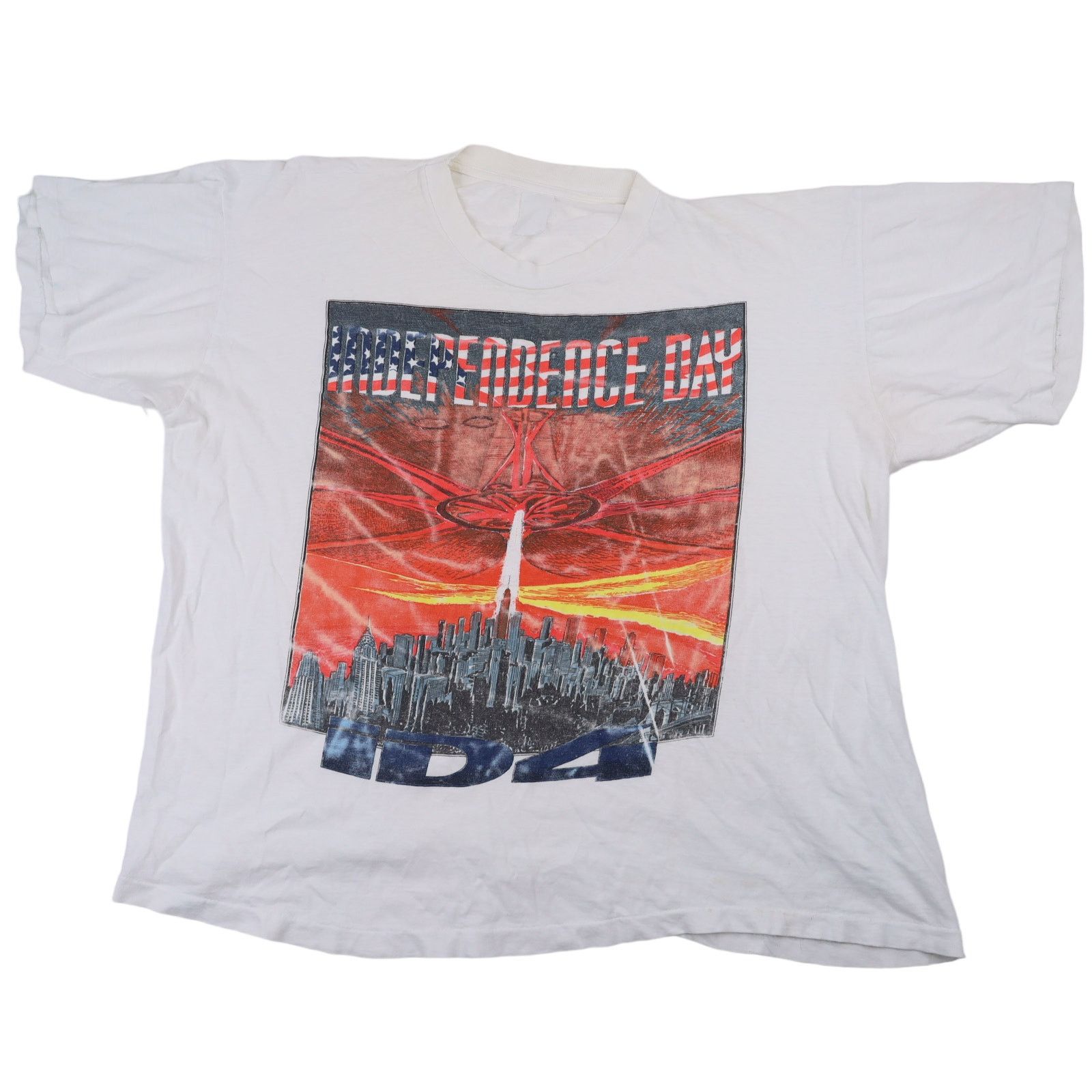 image of Vintage 90's Id4 Independence Day Graphic T Shirt in White, Men's (Size XL)