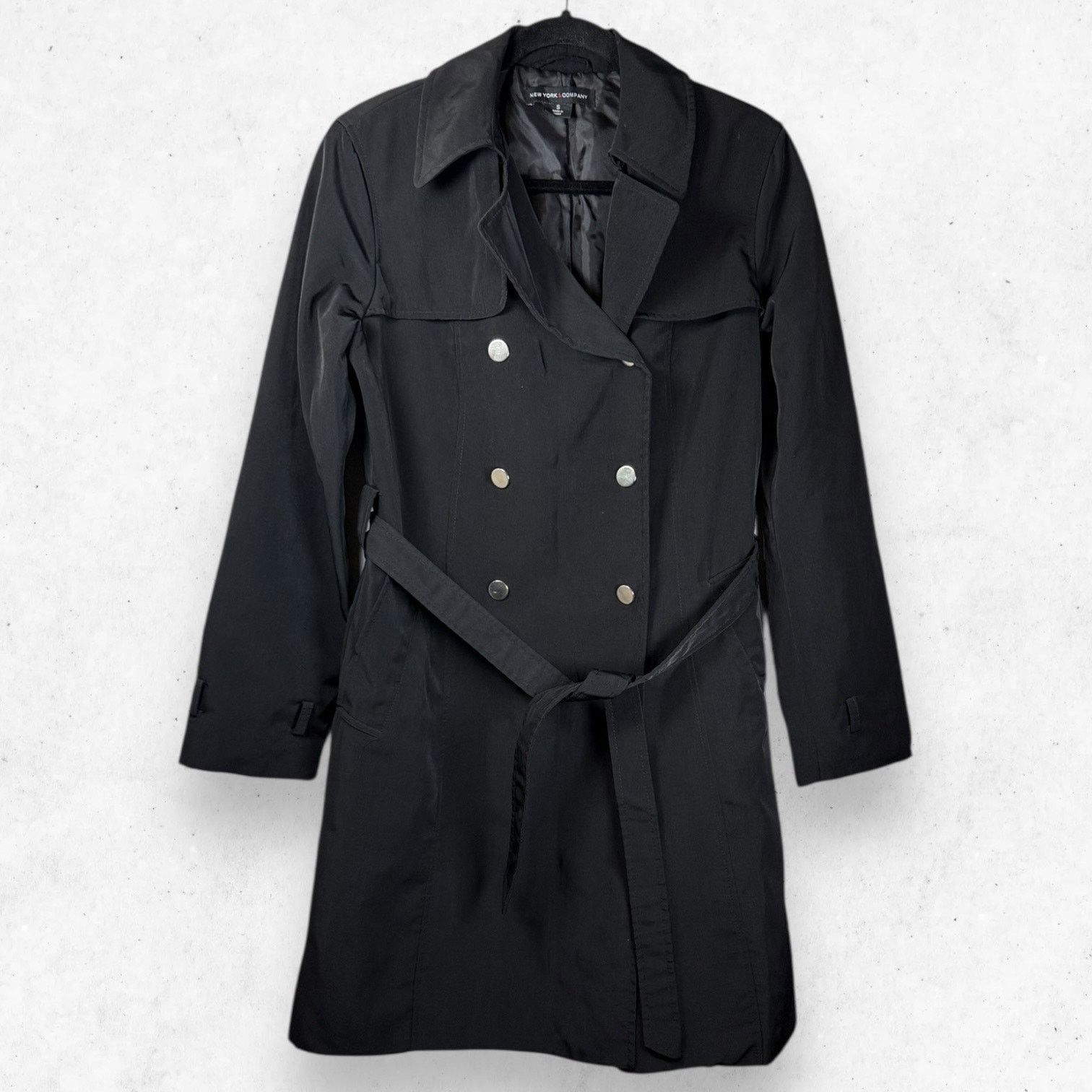 Other New York and Company Classic Black Trench Coat Small Thin Size S / US 4 / IT 40 - 1 Thumbnail