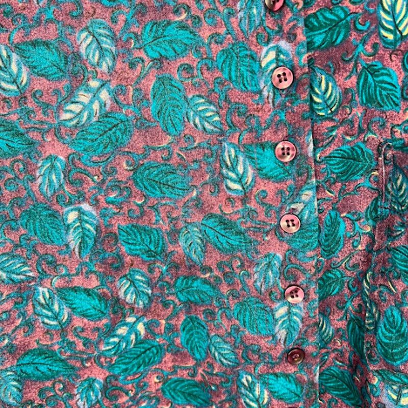 Basic Editions Vintage 80's Basic Editions teal/burgundy blouse Size large Size L / US 10 / IT 46 - 5 Thumbnail
