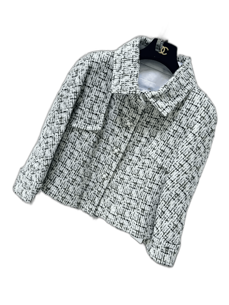 Chanel Chanel Beige Green Tweed Jacket Size M / US 6-8 / IT 42-44 - 1 Thumbnail