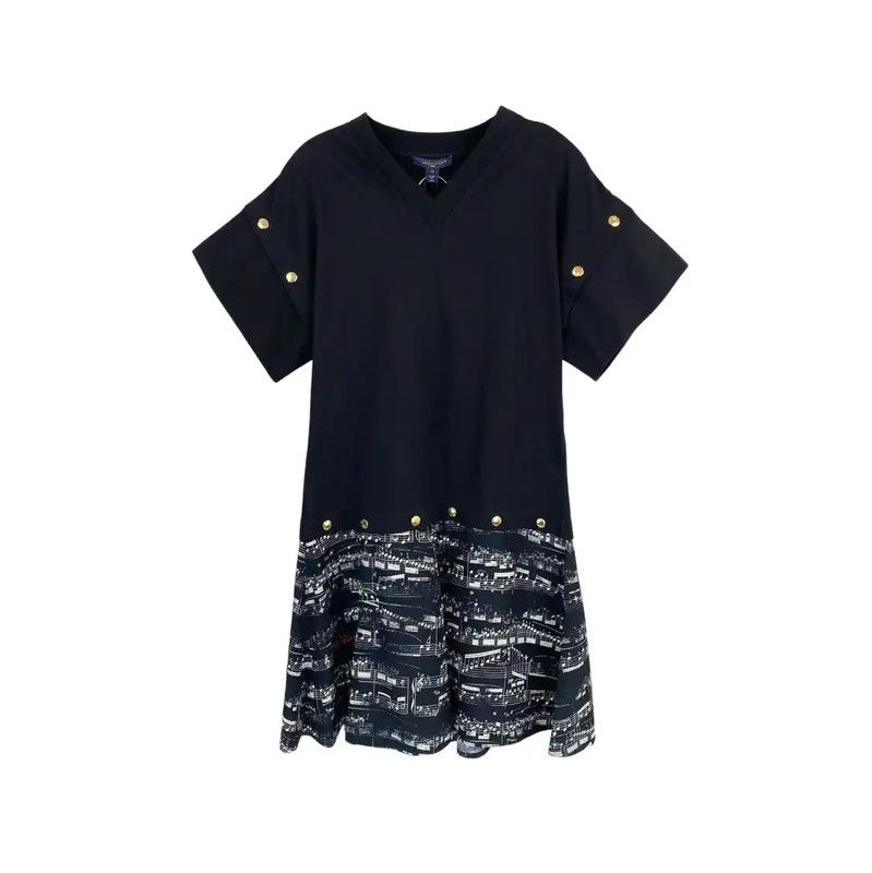 Louis Vuitton Louis Vuitton Black Cotton Dress for Women 0089 Size M / US 6-8 / IT 42-44 - 1 Thumbnail