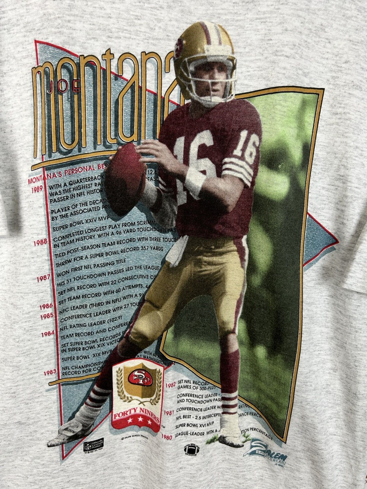 Salem Sportswear Salem Sportswear 1990 Joe Montana 49ERS NFL T-Shirt L Size US L / EU 52-54 / 3 - 2 Thumbnail