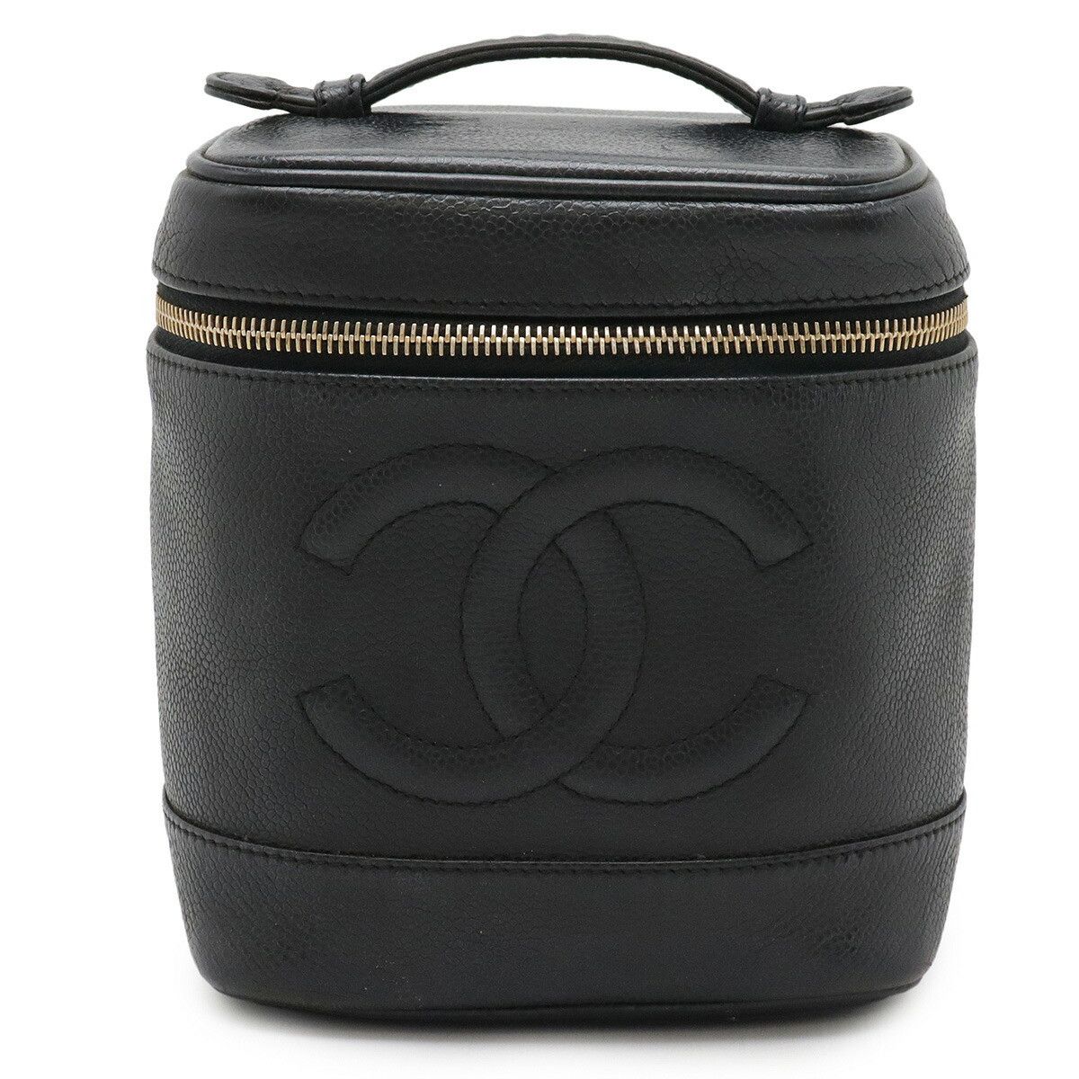 Chanel Chanel Chanel Coco Mark Caviar Skin Vanity Bag Leather Vanity Bag A01998 Size ONE SIZE - 1 Thumbnail