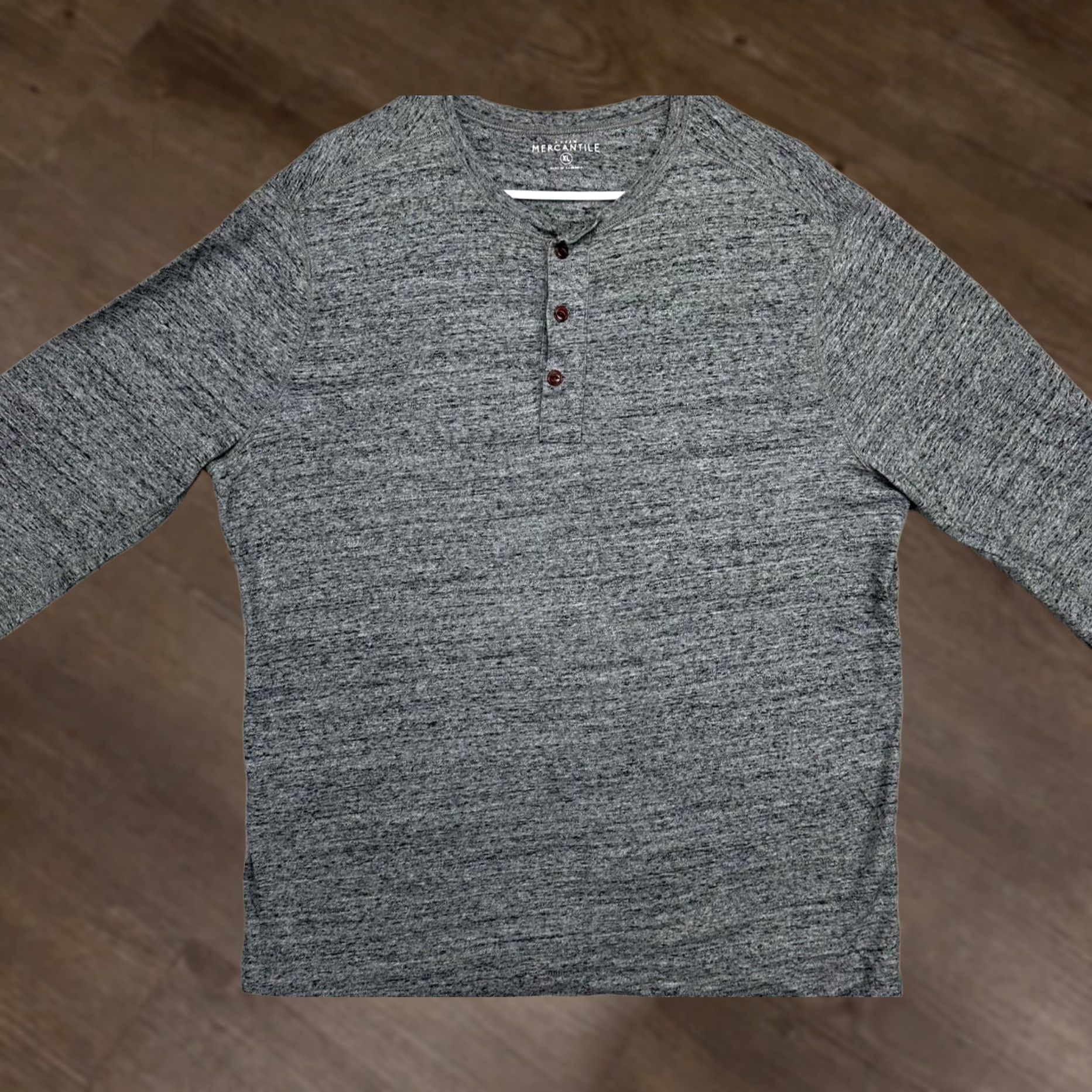 J.Crew J. Crew Mercantile Mens XL Henley Sweatshirt Pullover Grey Heather Cotton Sweatshirt Casual Pullover Henley Mens XL Gray Heather - no extra info Size US XL / EU 56 / 4 - 1 Thumbnail