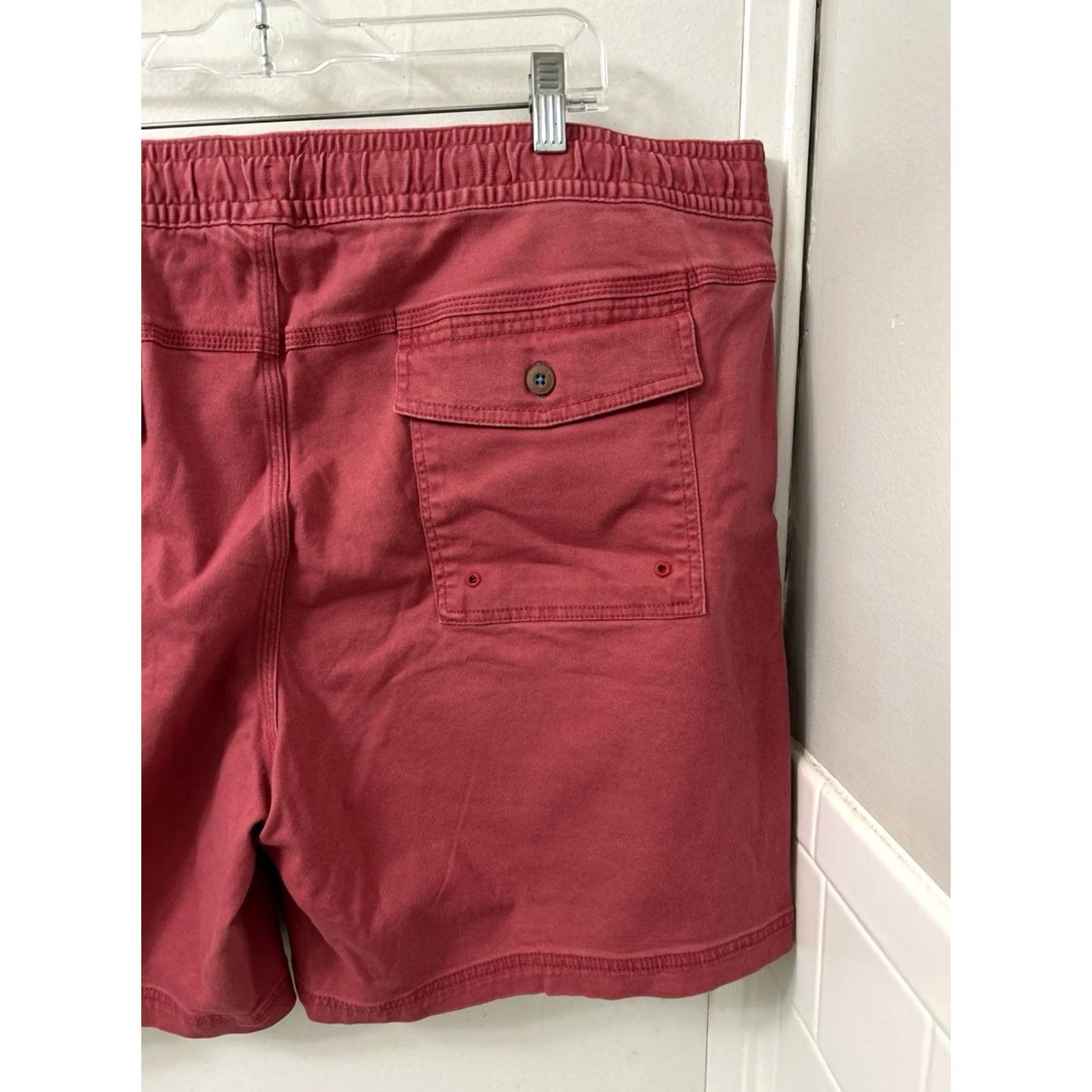 George George Twill Pull On Shorts Mens 2XL 44-46 Red Elastic Waist NWT 8" Inseam Casual Chino Shorts Mens Red George Twill Pull On Shorts NWT 2XL Size US 44 / EU 60 - 2 Thumbnail