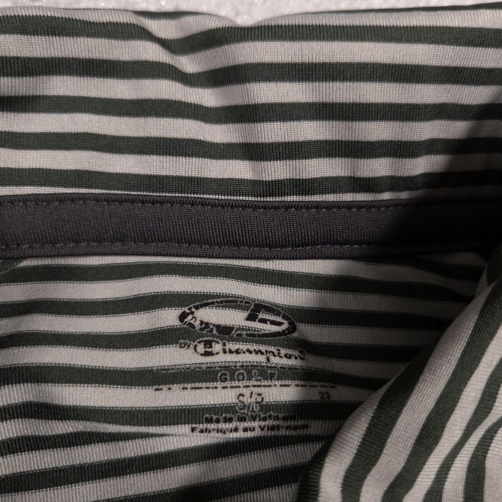 Champion C9 by Champion Polo Shirt Mens Small Gray Stripe GO DRY Golf Athletic Polo Shirt Mens S Gray Stripe Sport Shirts Size US S / EU 44-46 / 1 - 6 Thumbnail