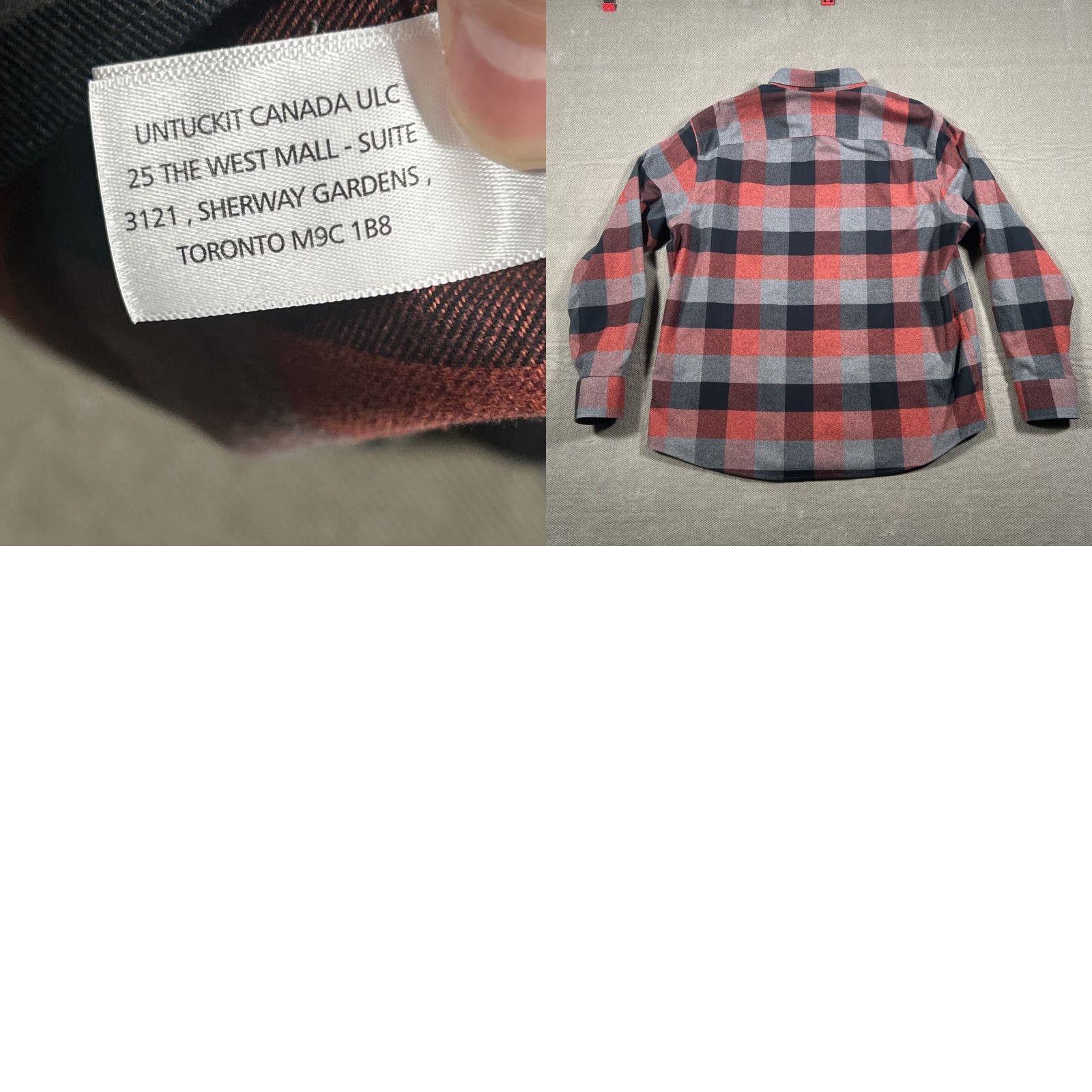 UNTUCKit UNTUCKit Shirt Mens 2XL Flannel Plaid Button-Down Giesen-WF Red Fall Cotton Size US XXL / EU 58 / 5 - 10 Thumbnail