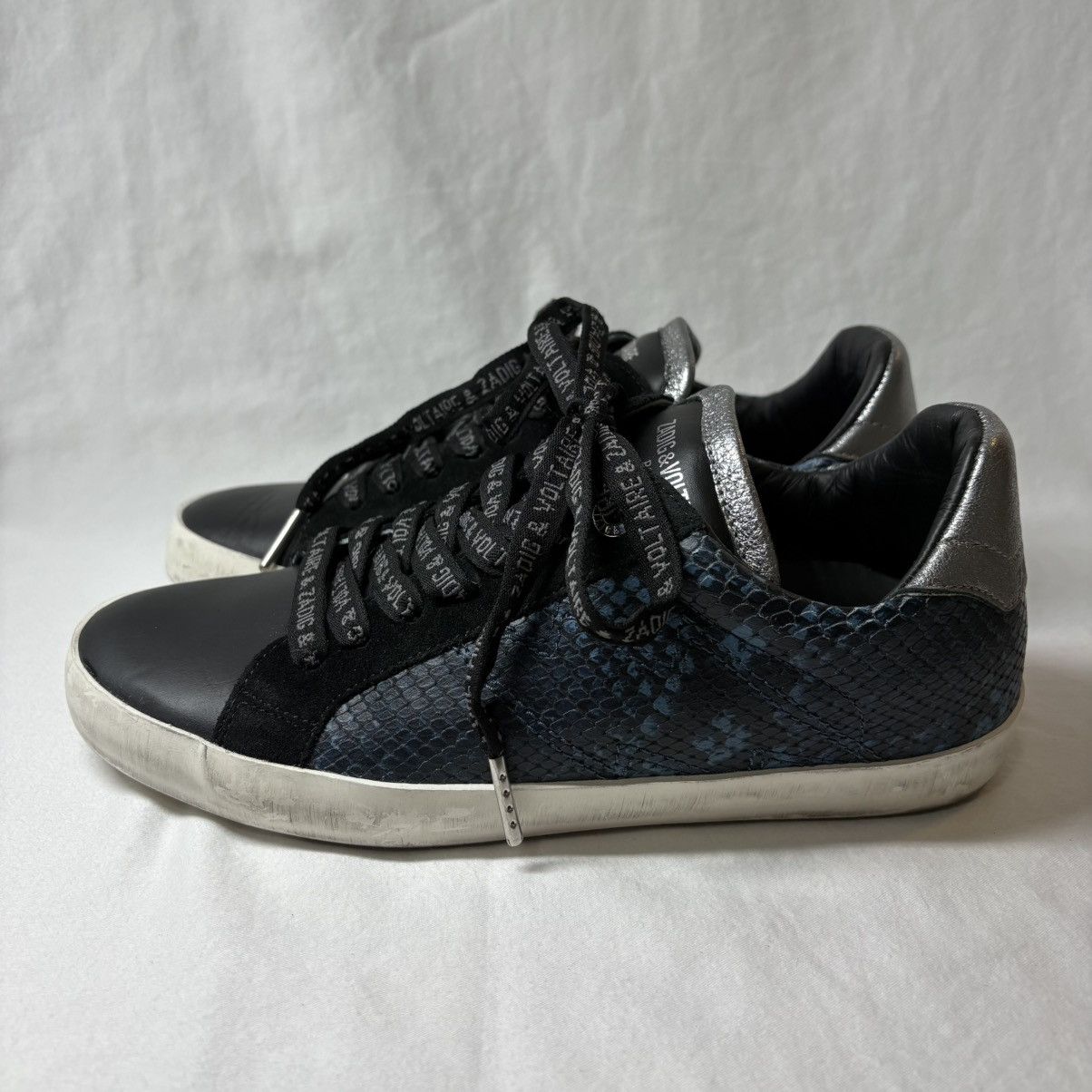 Zadig & Voltaire AUTHENTIC Zadig & Voltaire Blue Snake Sneakers Size US 8 / IT 38 - 4 Thumbnail