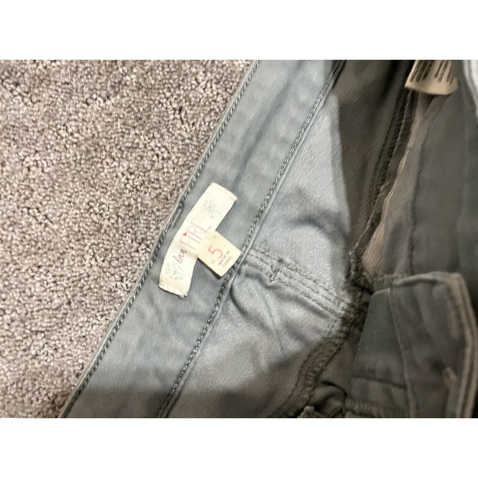 Vintage LOVE FIRE Stretch Pants Size 5 Gray Solid Juniors Women Size 27" / US 4 / IT 40 - 5 Thumbnail