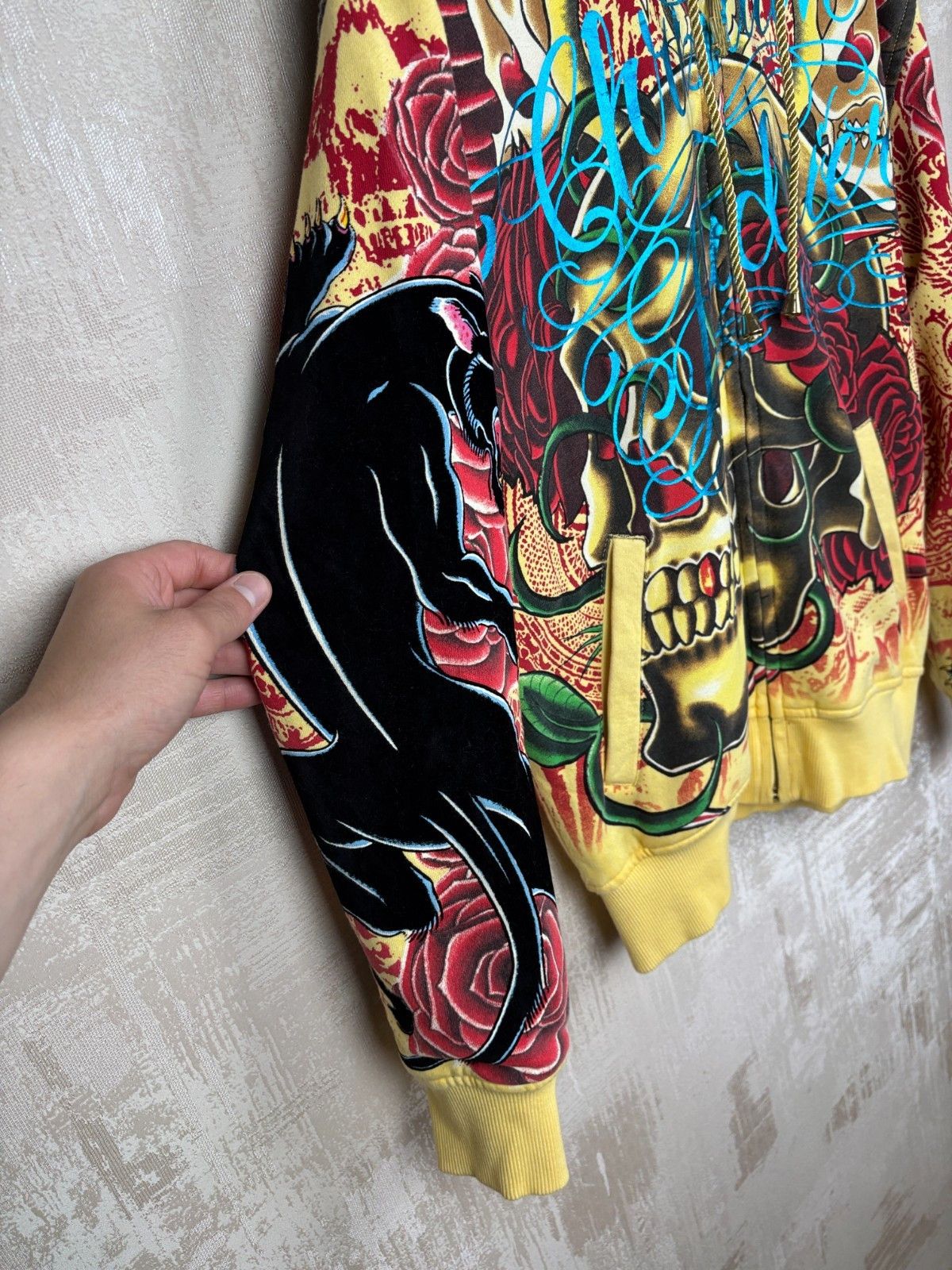 Christian Audigier Vintage Christian Audigier Over Print Zip Hoodie Ed Hardy Size US S / EU 44-46 / 1 - 11 Thumbnail