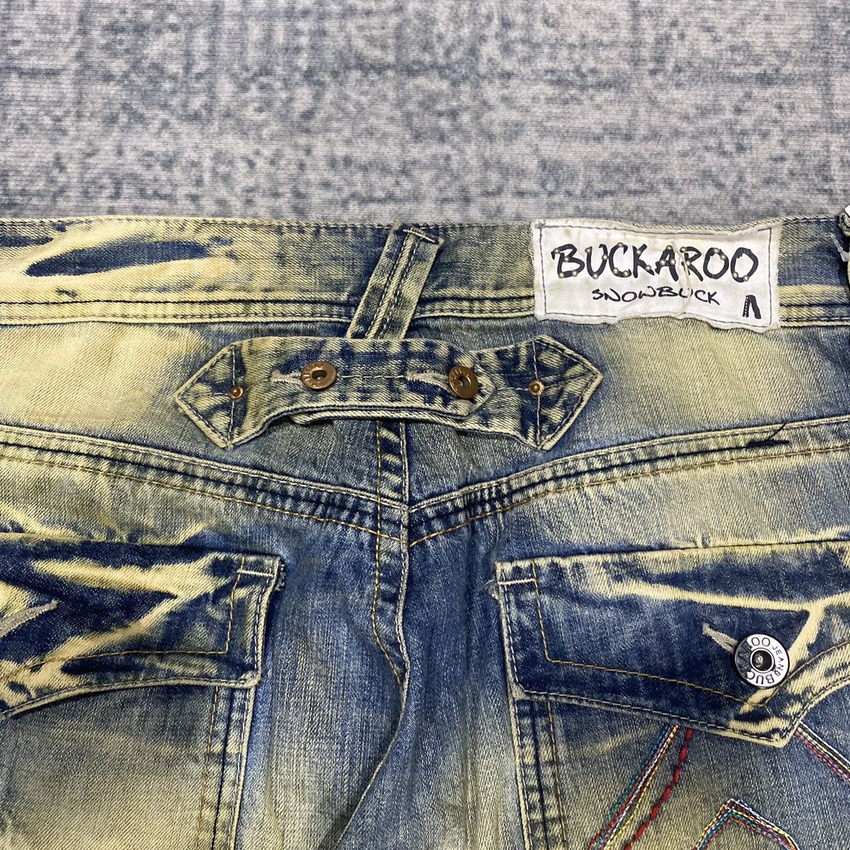 Japanese Brand Flare ☠️ Snow Buck Mud Wash Jeans Dirty Bootcut 90s Baggy Size US 32 / EU 48 - 14 Thumbnail