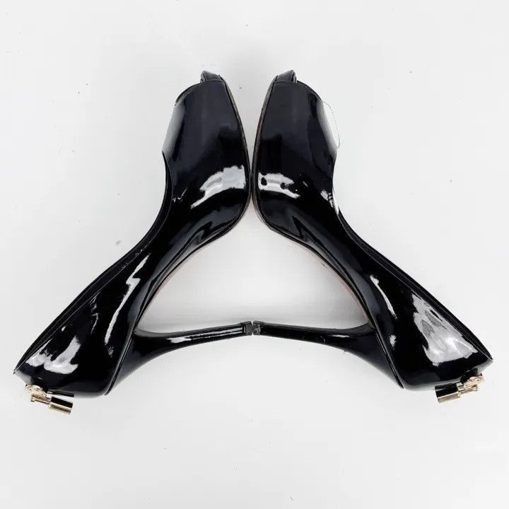 Louis Vuitton Louis Vuitton Black Patent Leather Peep-Toe Heels -2508 Size US 6 / IT 36 - 8 Thumbnail