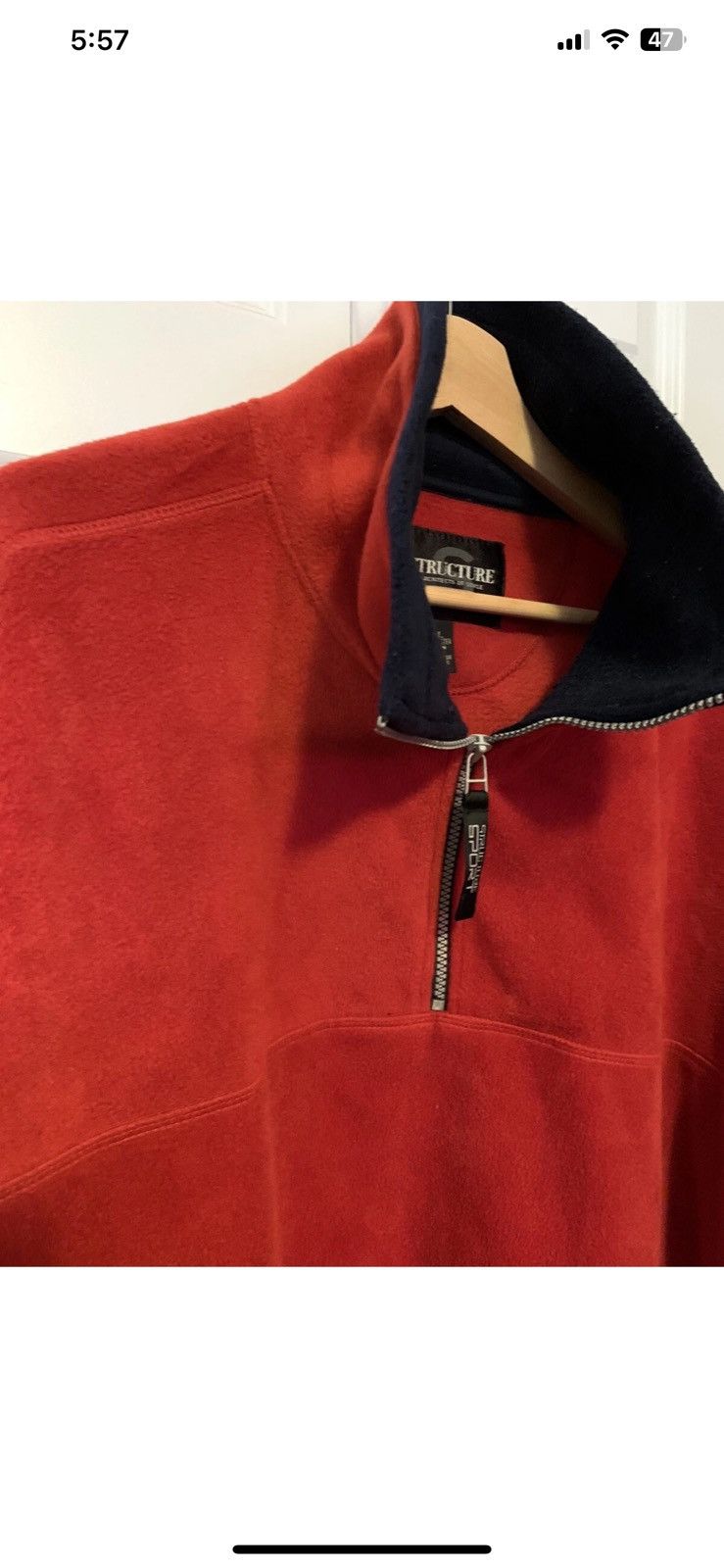Structure VINTAGE Structure Sport Jacket Men 2XL Red Fleece 1/4 Zip Size US XXL / EU 58 / 5 - 1 Thumbnail