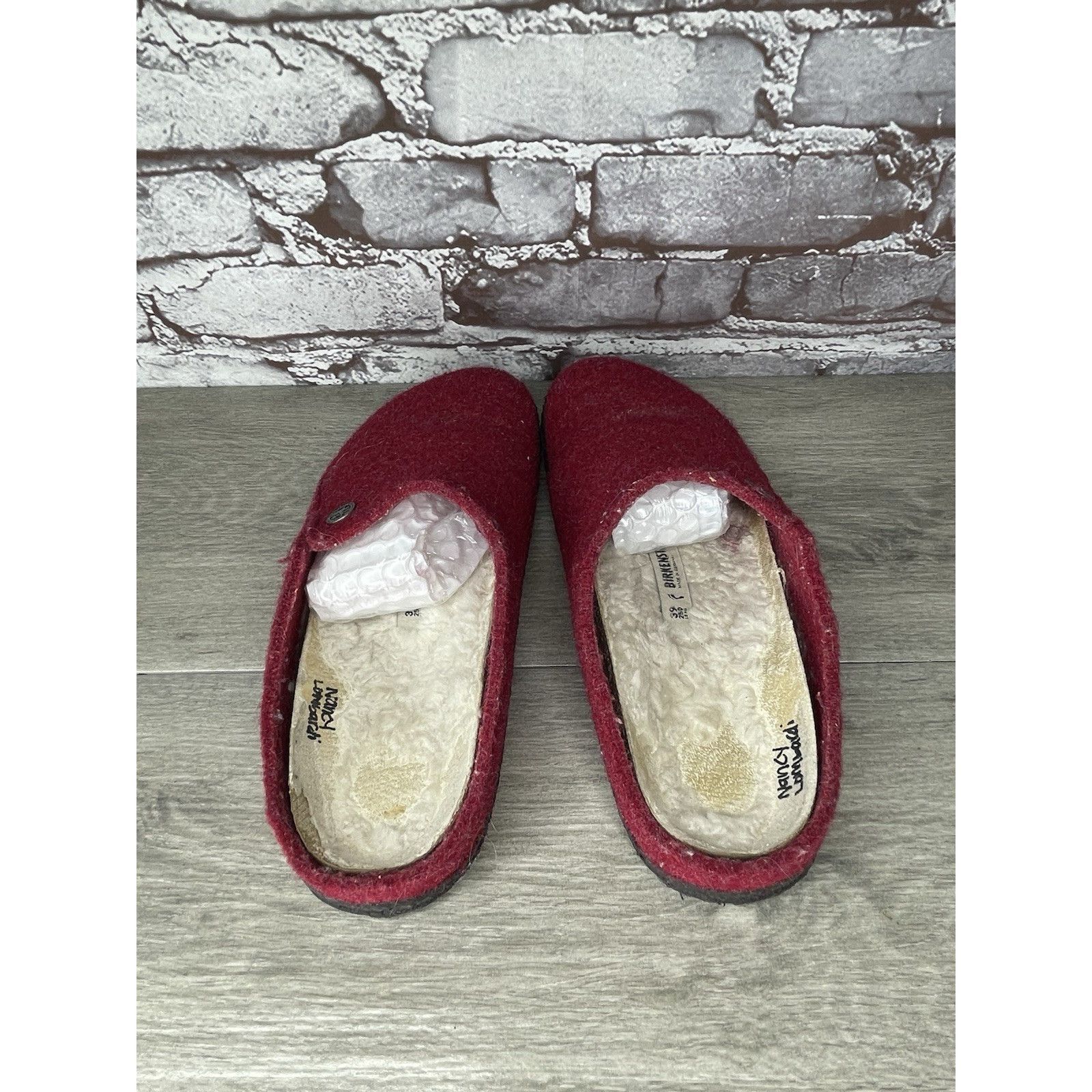 Birkenstock Birkenstock Zermatt Mule Slippers Red Wool Felt Shearling Wo Size US 8.5 / IT 38.5 - 4 Thumbnail