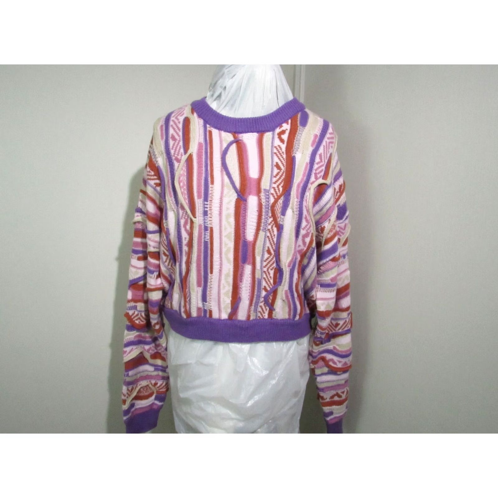 Forever 21 FOREVER 21 Womens XL Sweater Multicolor Coogi Style 3D Knit Crew Neck Size XL / US 12-14 / IT 48-50 - 4 Thumbnail