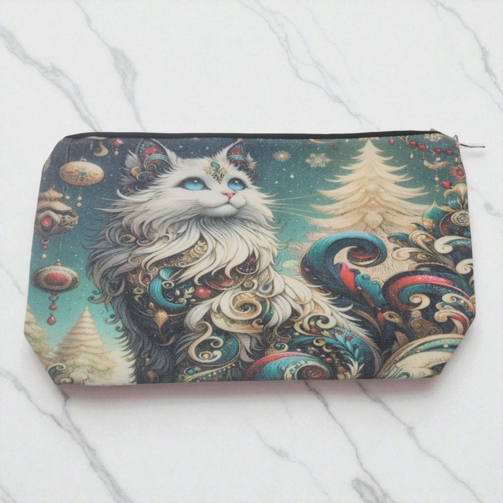 Other Mystical Cat Cosmetic Bag Celestial Green Makeup Organizer Size ONE SIZE - 3 Thumbnail