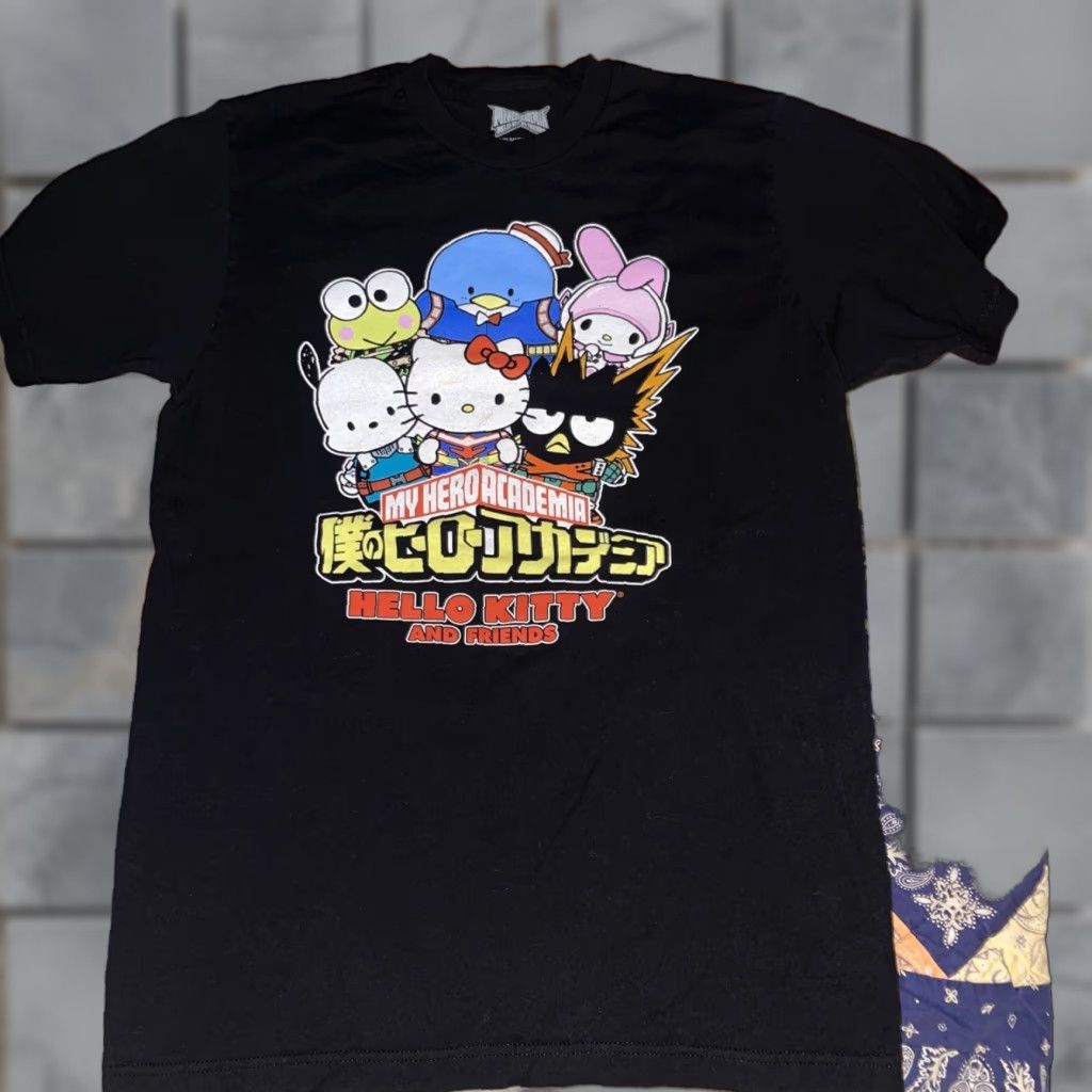 Vintage My Hero Academia X Hello Kitty T-Shirt Black M Adult Medium Size US M / EU 48-50 / 2 - 1 Thumbnail