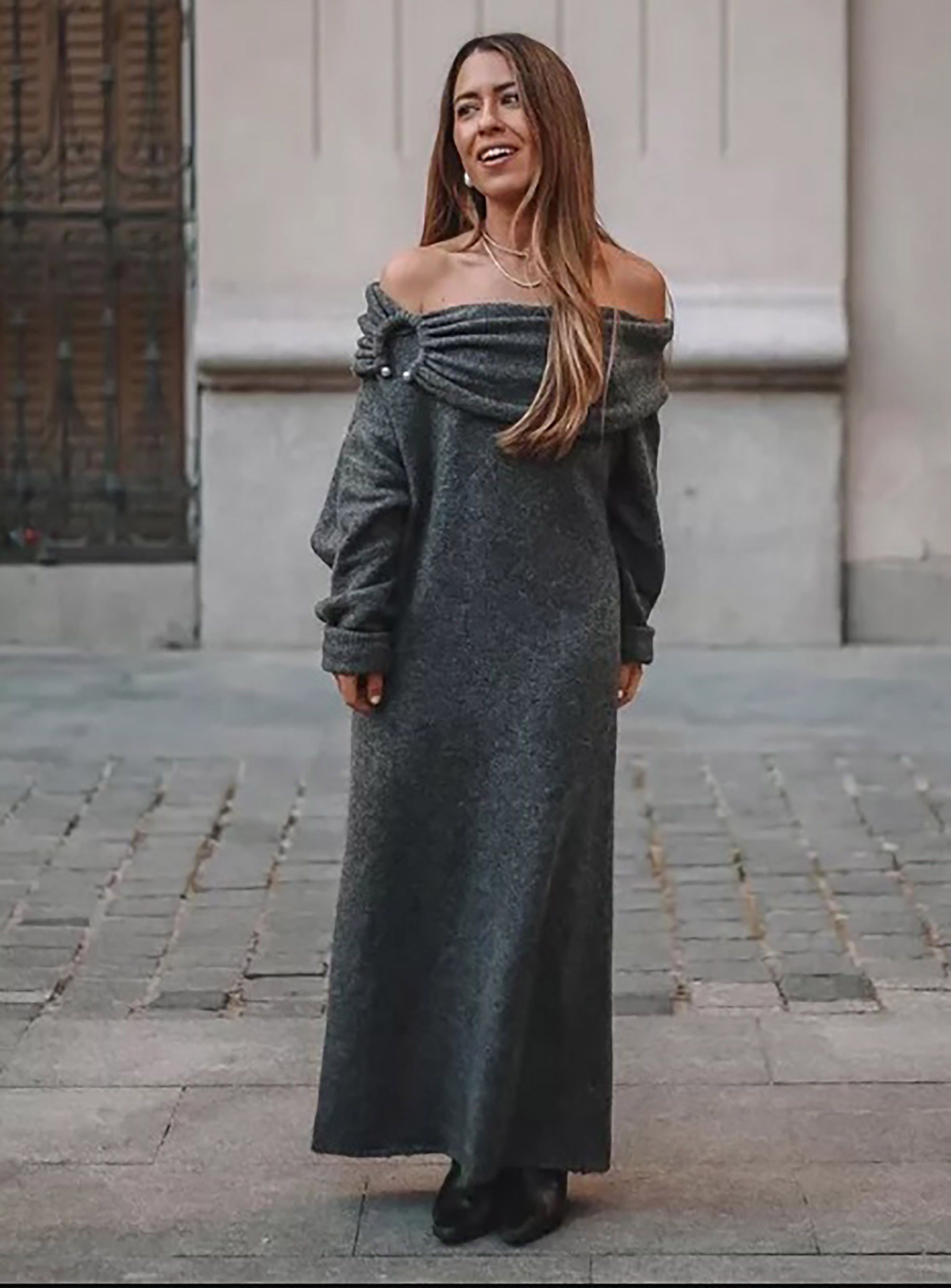 Zara Zara draped soft knit midi dress in grey size S Size S / US 4 / IT 40 - 8 Thumbnail