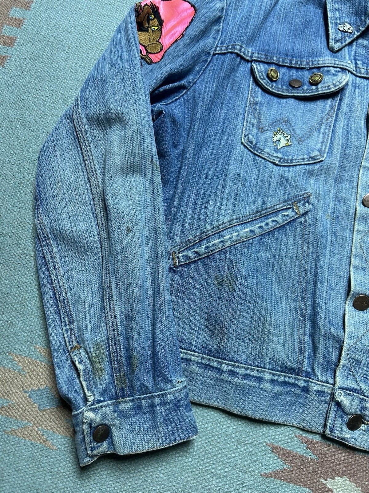 Vintage VTG 70s wrangler no fault denim jacket faded speedy patch L Size US L / EU 52-54 / 3 - 2 Thumbnail