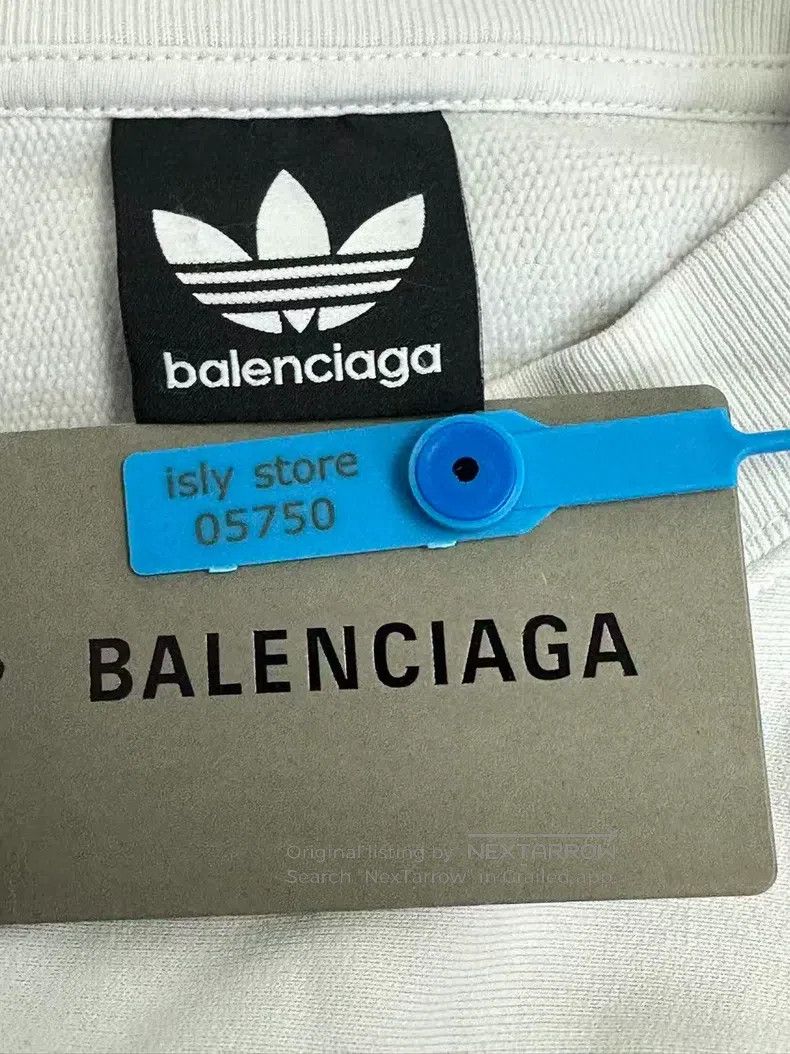 Balenciaga Balenciaga Printed Round Neck Label Sweatshirt - White Size US L / EU 52-54 / 3 - 4 Thumbnail