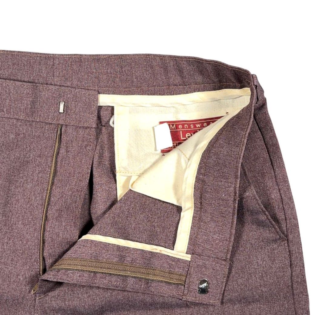 Levi's VINTAGE Levi's Dress Pants Mens 35x29 Brown Slacks Flare 70s Action Talon Zip Hook & Eye Size US 35 - 4 Thumbnail