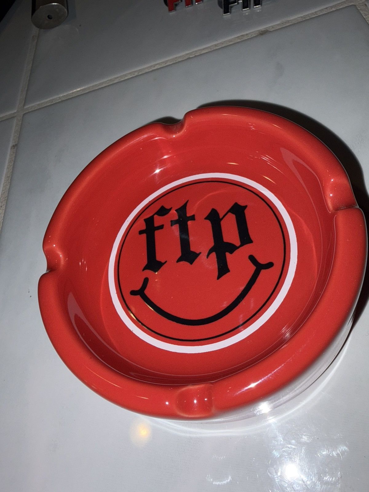 Fuck The Population FTP Fuck The Population Ashtray Red Ceramic Smiley Logo Size ONE SIZE - 3 Thumbnail