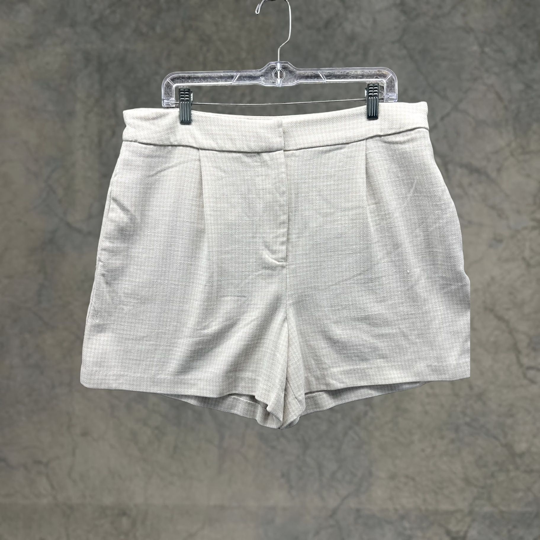Vintage House Of Harlow 1960 Shorts Womens Large Beige Check Tweed Pleated Chino Casual Size 36" / US 14 / IT 50 - 1 Thumbnail