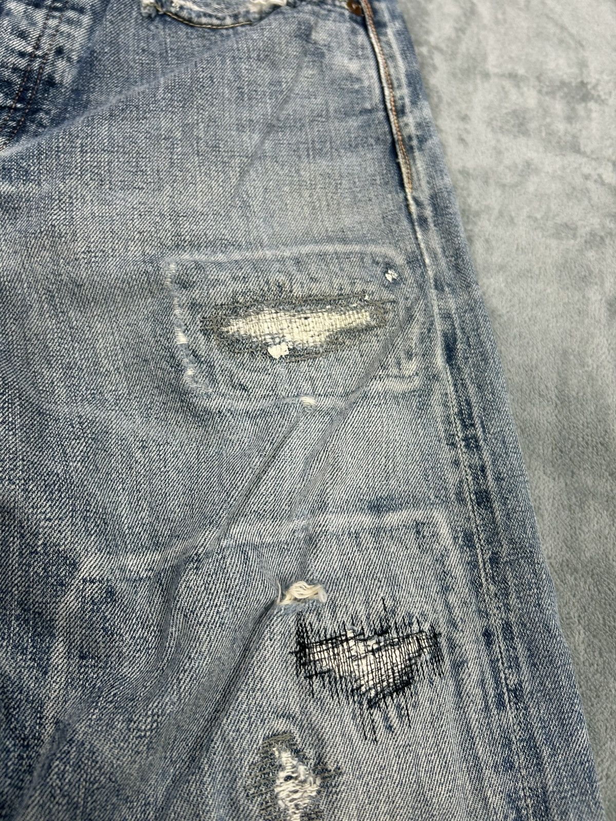 Kapital Kapital Boro Distressed Patchwork Denim Jeans Size US 30 / EU 46 - 8 Thumbnail