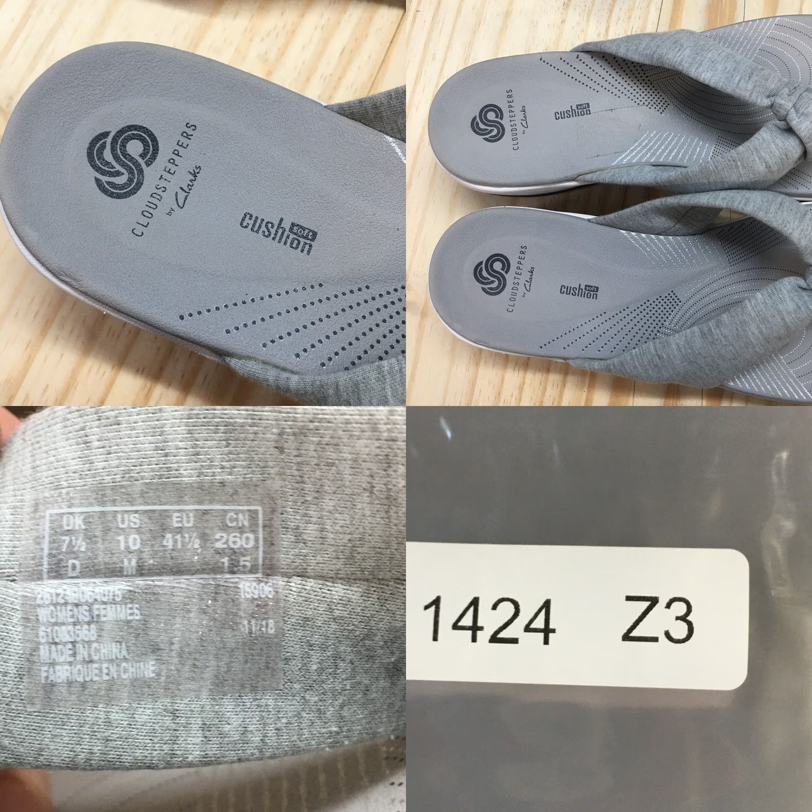 Clarks Clarks Slipper Womens 10M Gray Arla Glison Soft Cushion Slip-On Casual Sandal Size US 10 / IT 40 - 9 Thumbnail