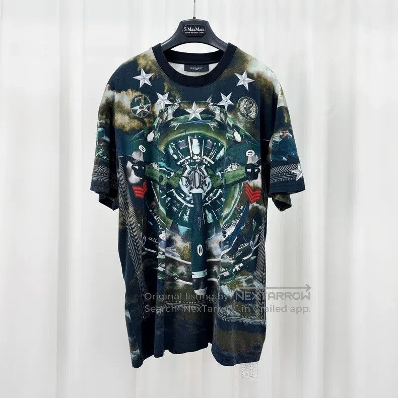 Givenchy Givenchy Green Plane Print Short Sleeve Size US S / EU 44-46 / 1 - 1 Thumbnail