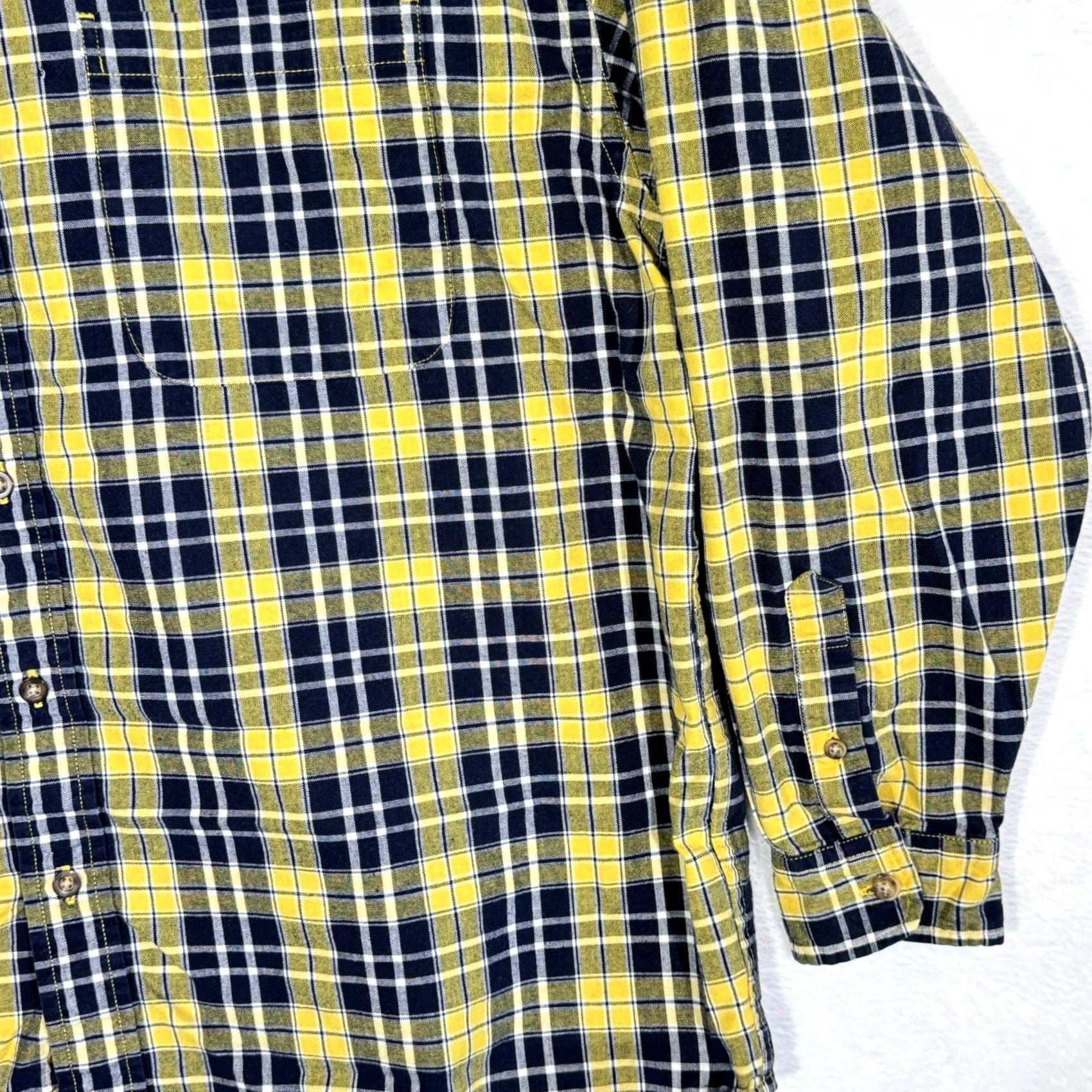 Eddie Bauer Eddie Bauer Shirt Black Yellow Plaid 100% Cotton Button-Down L Mens Sportsman Size US L / EU 52-54 / 3 - 5 Thumbnail