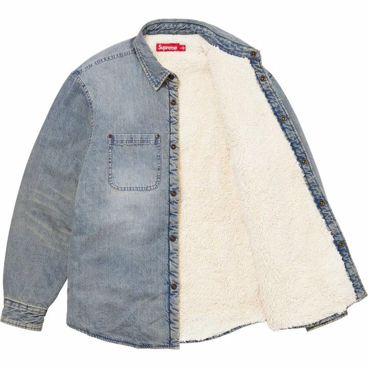 Supreme Supreme Faux Shearling Lined Work Shirt Size US S / EU 44-46 / 1 - 3 Thumbnail