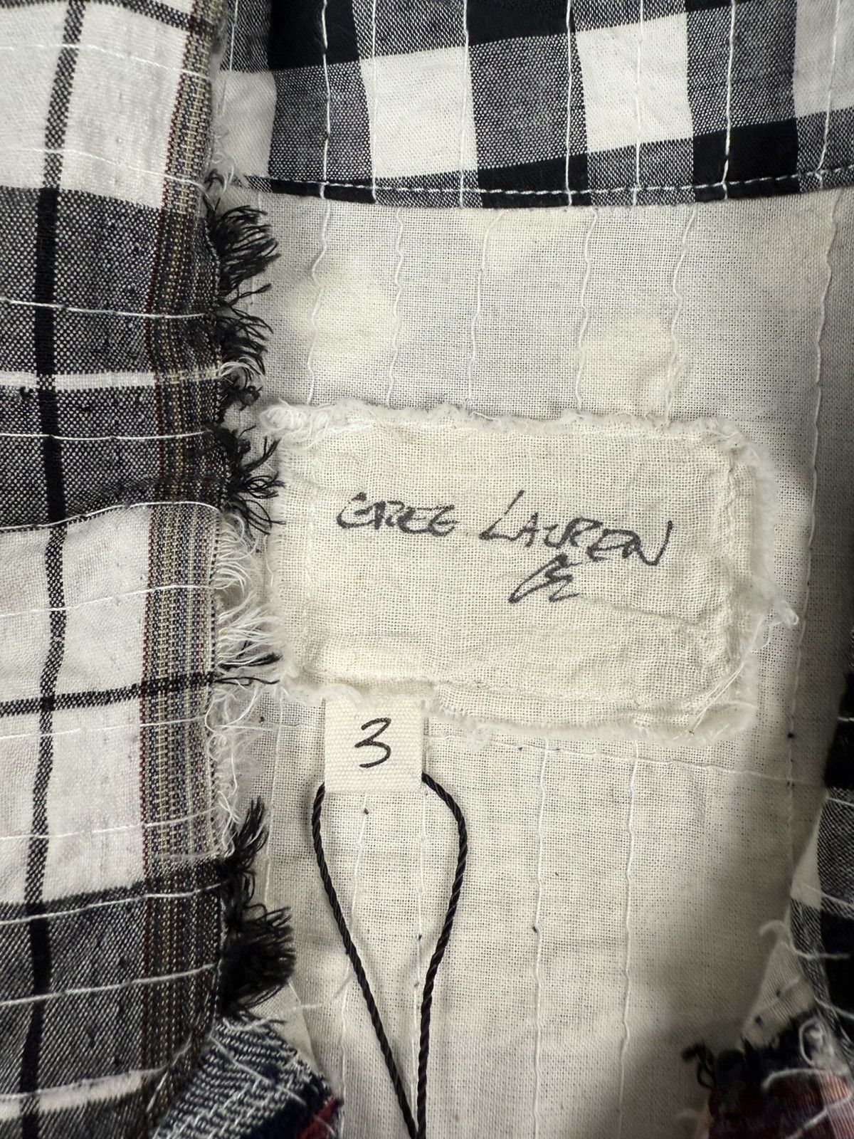 Greg Lauren Black/White Stitchwork Boxy Shirt Size US L / EU 52-54 / 3 - 5 Thumbnail