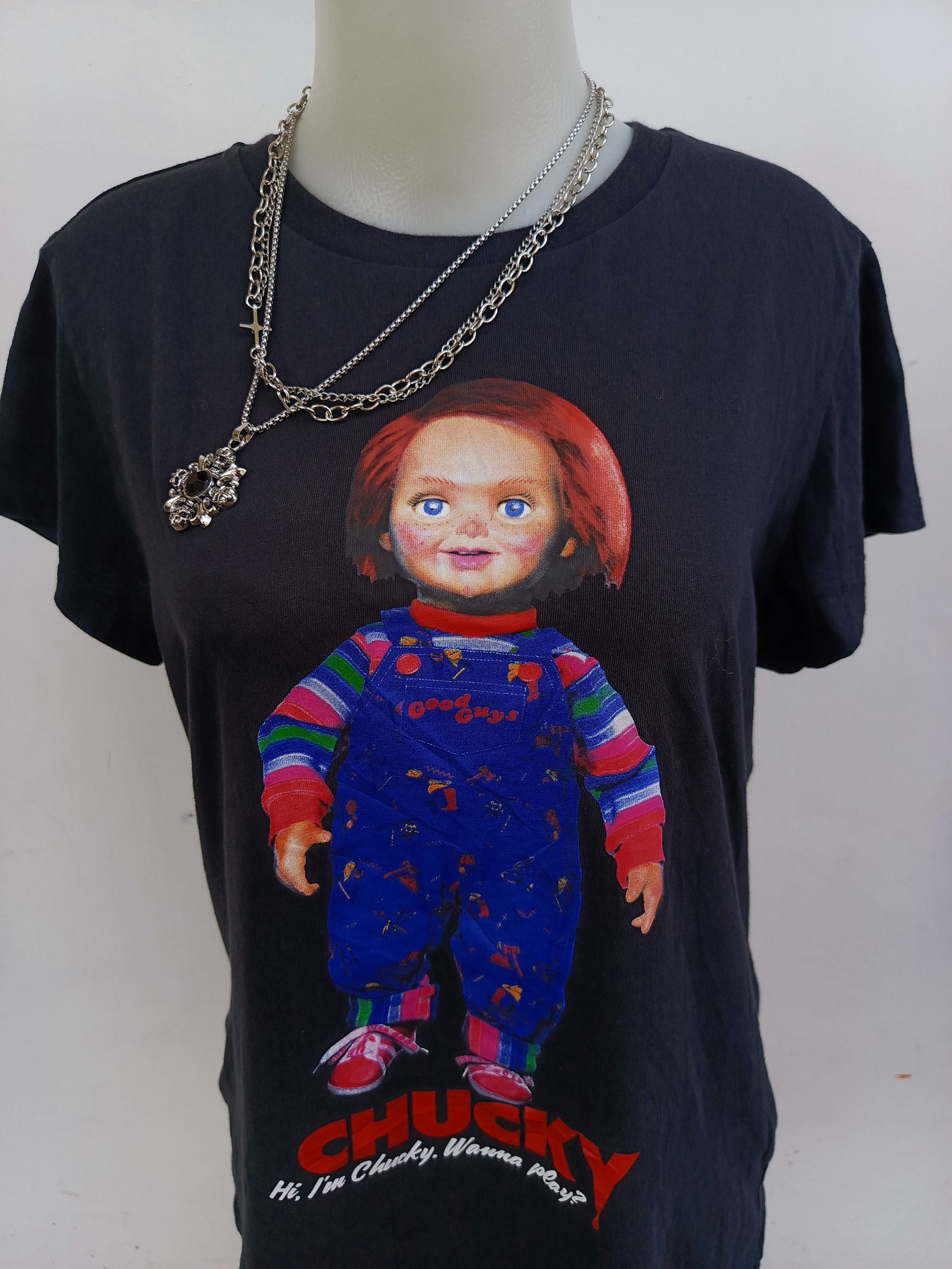 Japanese Brand Uniqlo Chucky T-Shirt “Wanna Play?” Graphic Tee Size L / US 10 / IT 46 - 6 Thumbnail