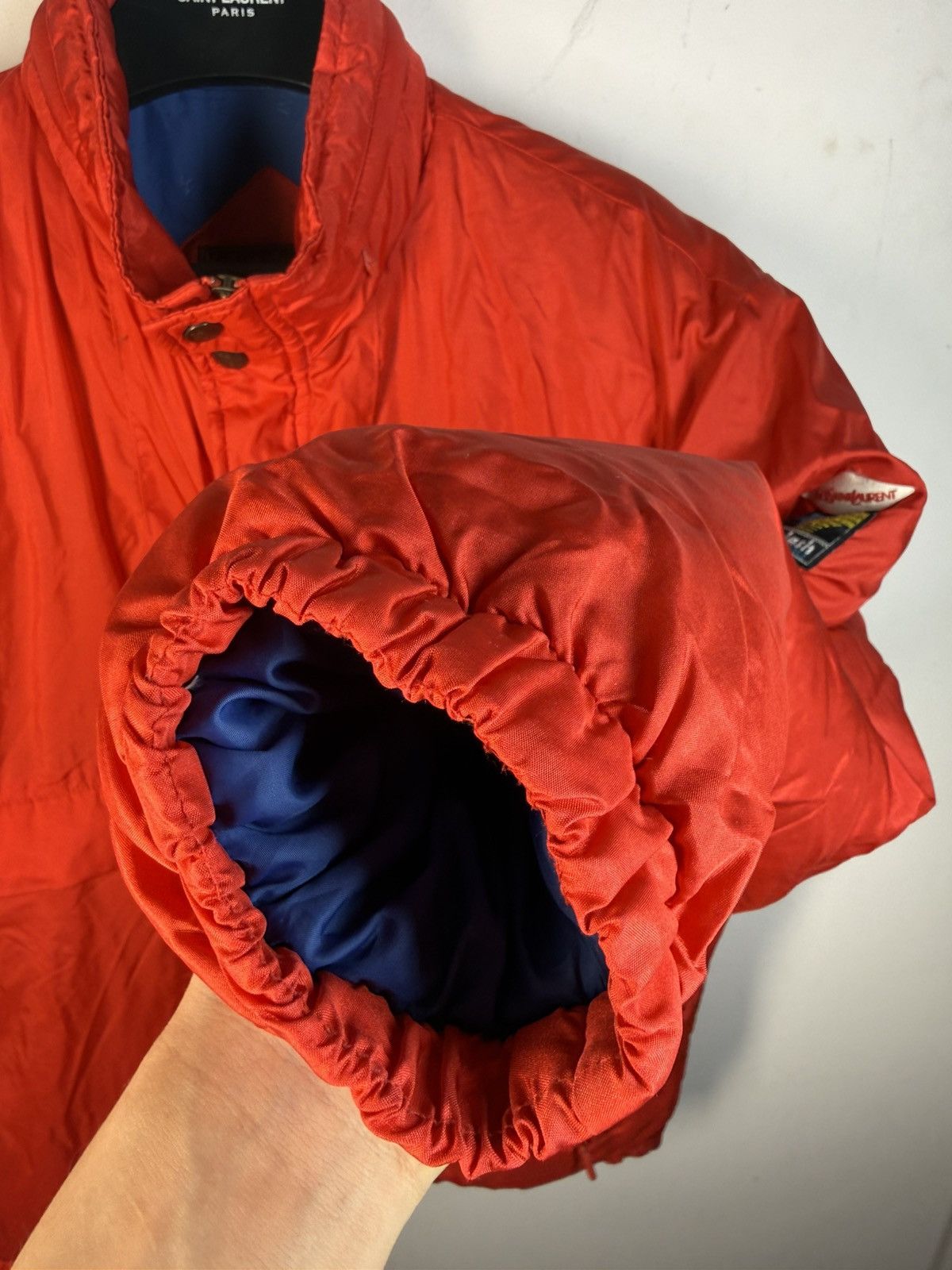Yves Saint Laurent 90s Winter YSL Down Jacket Puffer Red Bomber Heavy Coat Size US M / EU 48-50 / 2 - 14 Thumbnail