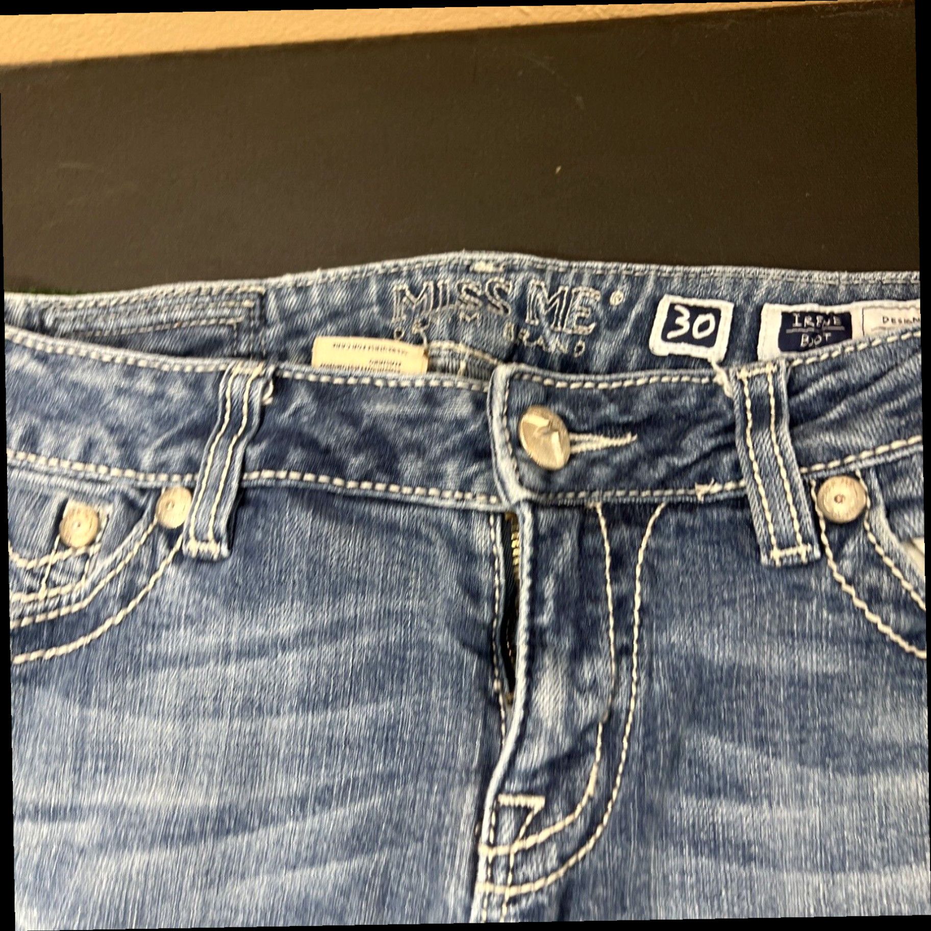 Miss Me Miss Me Women Blue Jeans Sz 30 29x29 Irene Boot Cut Medium Wash Flap Pockets Size 30" / US 8 / IT 44 - 7 Thumbnail